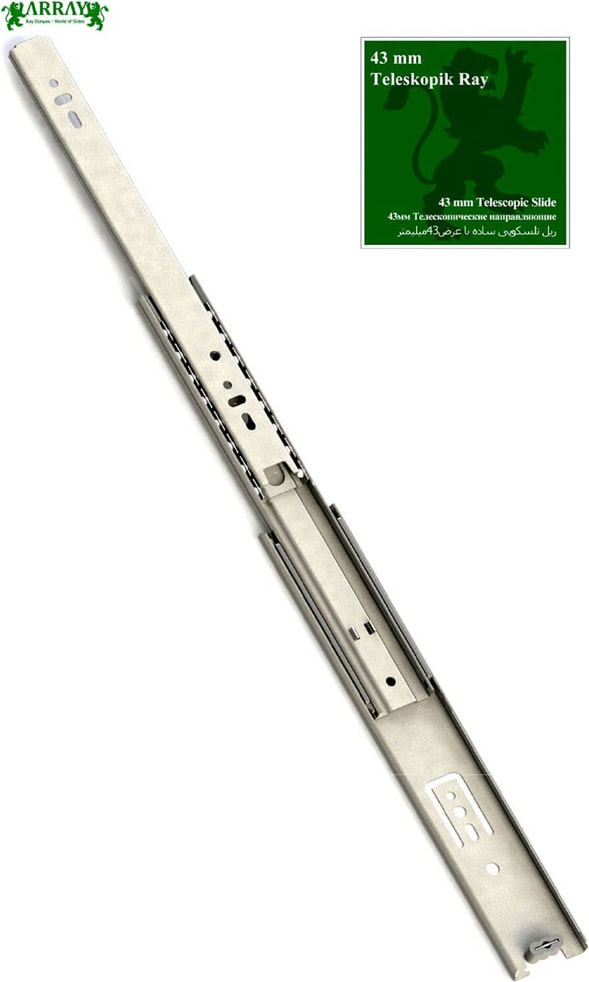 Teleskopik Çekmece Rayı 43 mm 30 cm