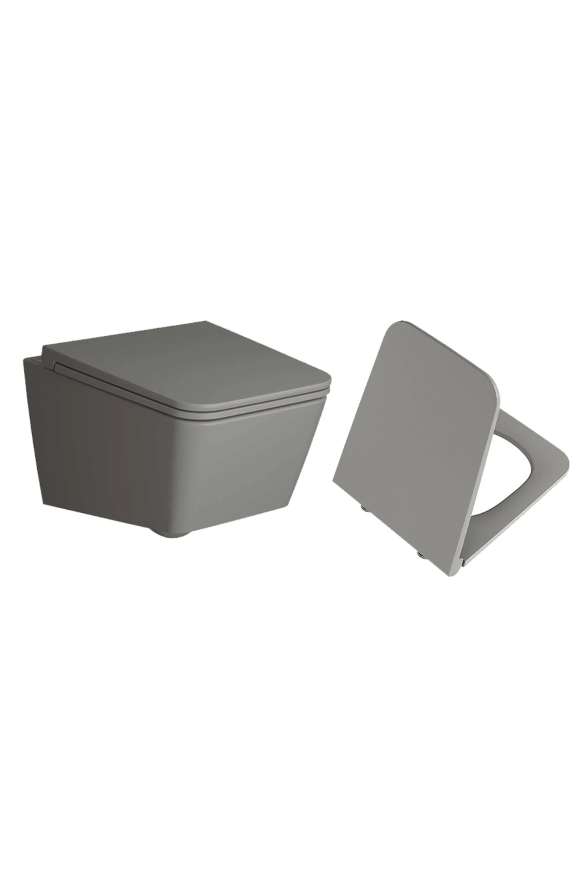 Equal Rim-ex Asma Klozet Ve Soft Kapak Takımı, Clean, Mat Taş Gri, 7245B476-0090+119-076-009
