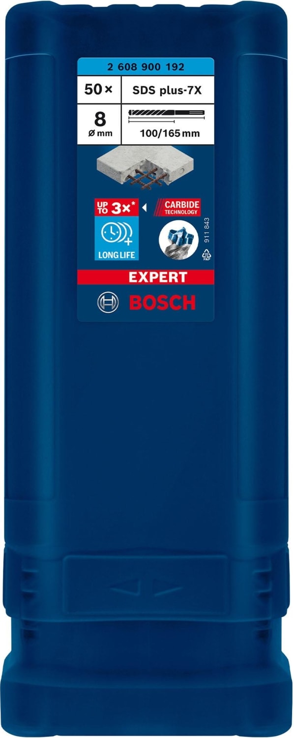 BOSCH Expert 8X165 mm 50’lu Yeni Sds Plus-7x Matkap Ucu 2608900192