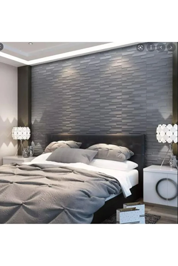 Tek Parça 70x500cm 1 Adet Gri Piramit Opak Model Yapışkanlı Ev Ofis Salon Duvar Paneli Kağıdı NW65