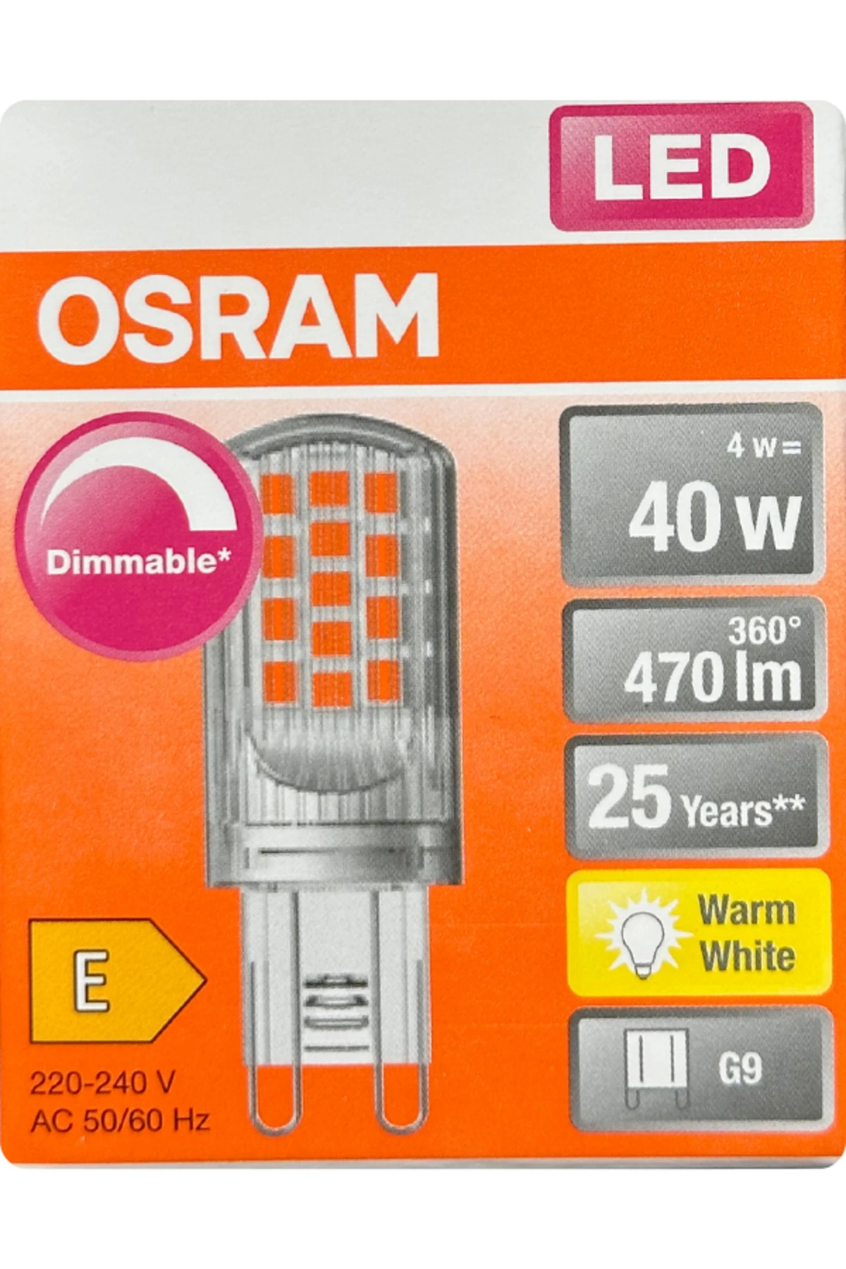 4W (40W) 2700K (Sarı Işık) G9 Duylu Dim Edilebilir Led Kapsül Ampul (3 Adet)