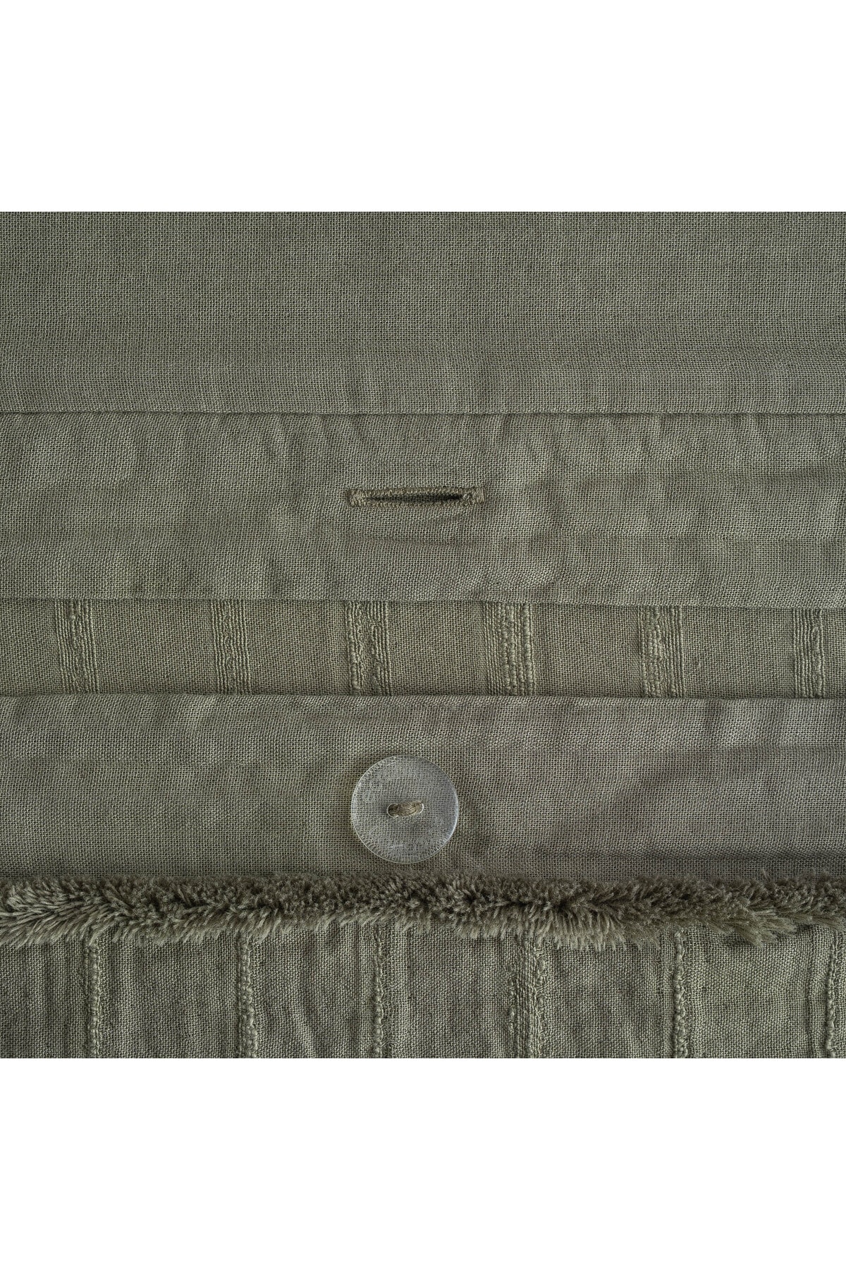 Serra Battal Boy Nevresim Takımı %100 Organik Pamuk Dokuma Yeşil 240x220 Cm