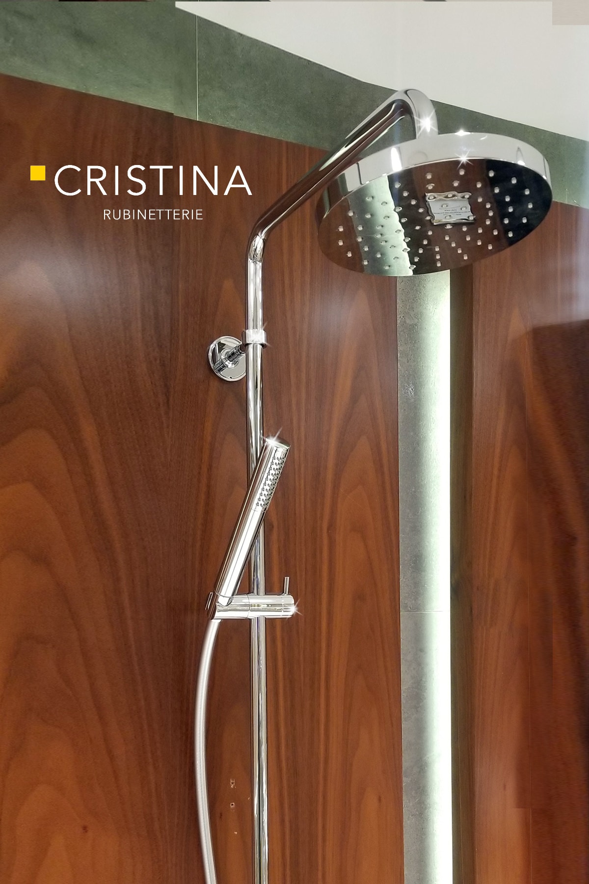 Crıstına Trıcolore Verde Termostatik Duş Seti Chrome