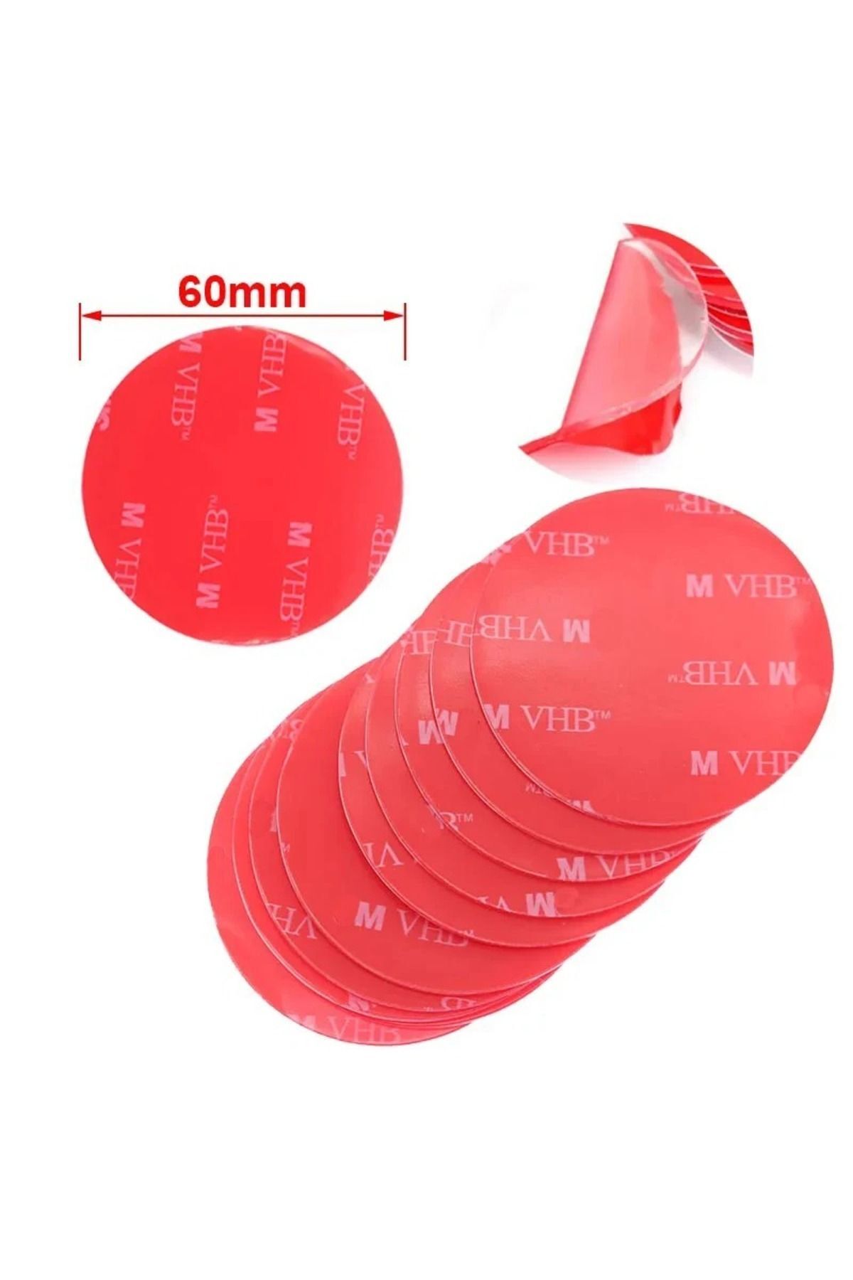VHB Çift Taraflı Hazır Kesim Bant 60 mm Çap(5 Adet)