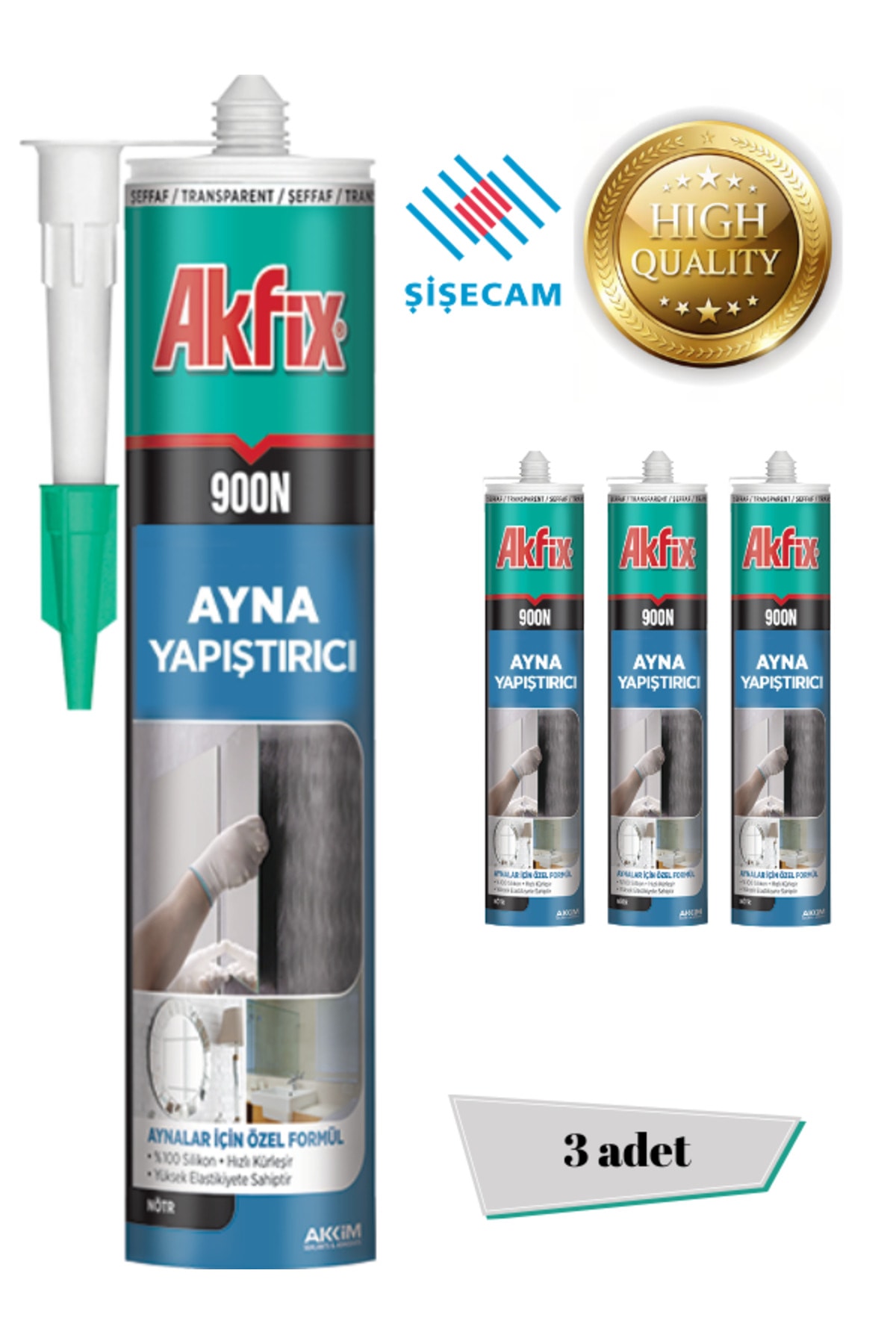 AKFİX 900N AYNA YAPIŞTIRICI (ŞİŞECAM ONAYLI) 3 adet