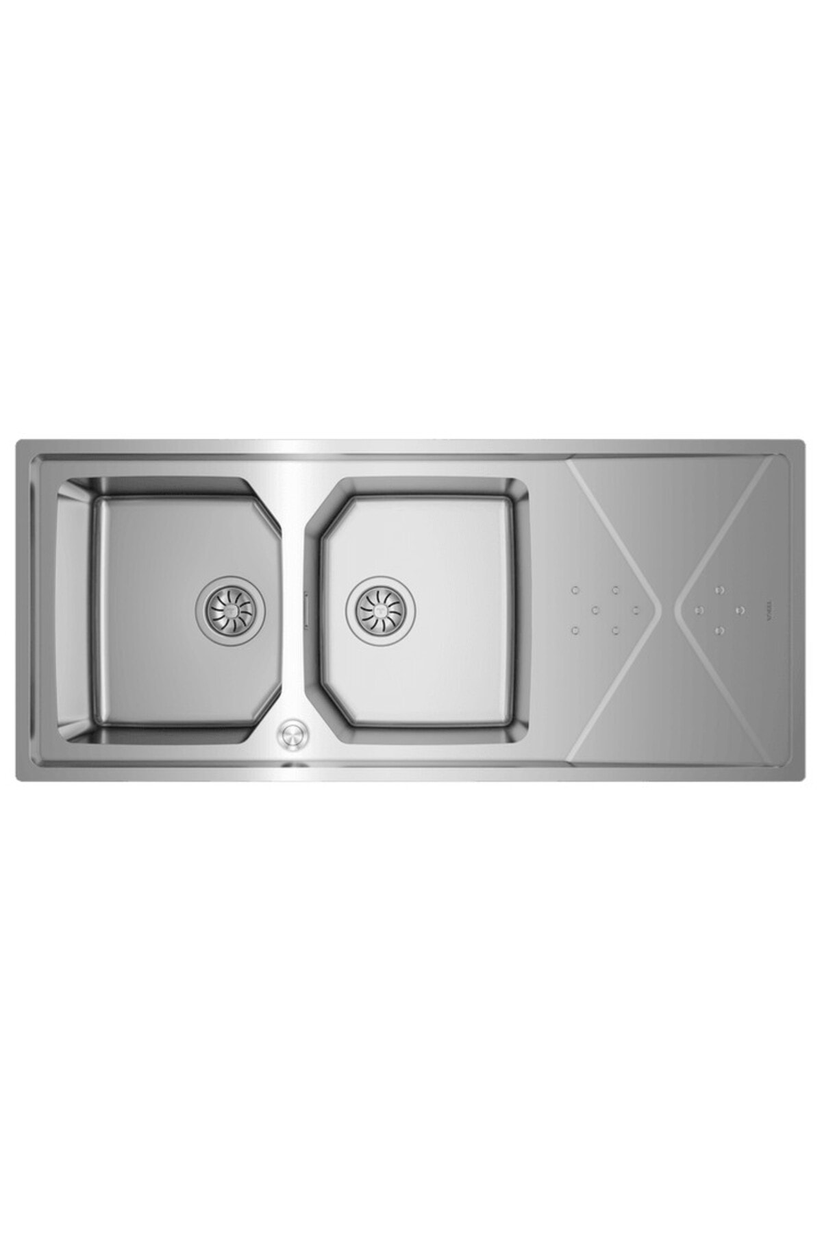 Brooklyn 80 M-xp 2 Gözlü Paslanmaz Çelik 116 Cm. Tezgah Üstü Evye