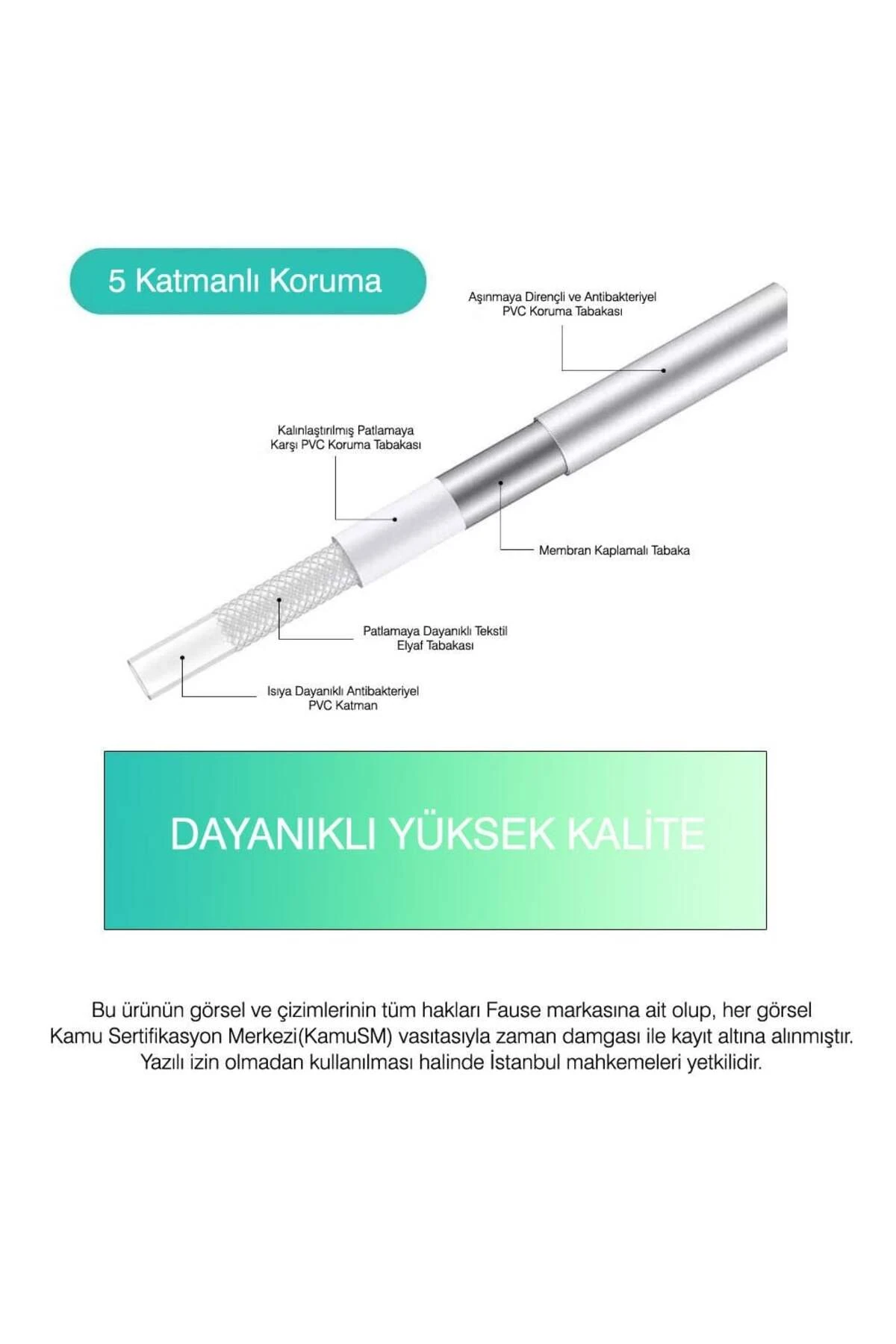 PVC Silver Duş Hortumu 150 cm Pirinç Somon KDH103