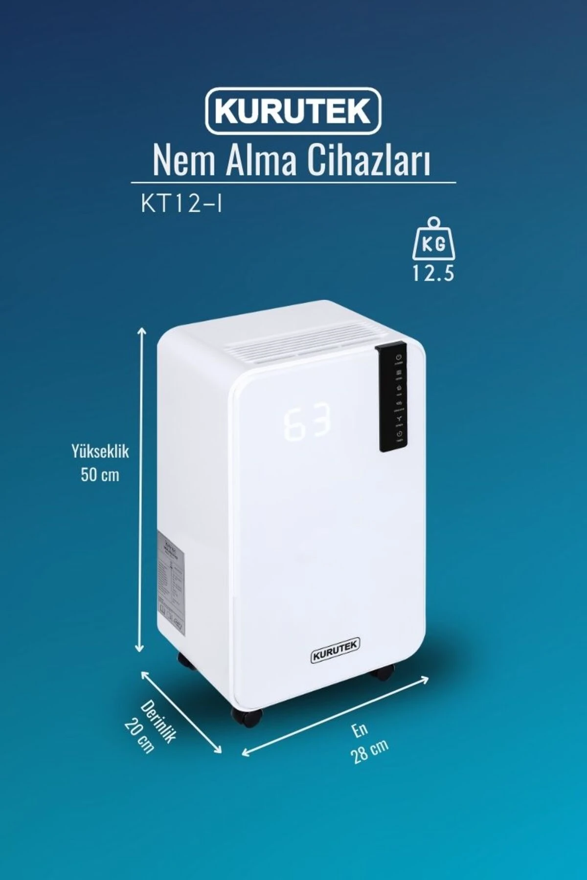 KT-12I Ev Tipi Nem Alma ve Hava Temizleme Cihazı
