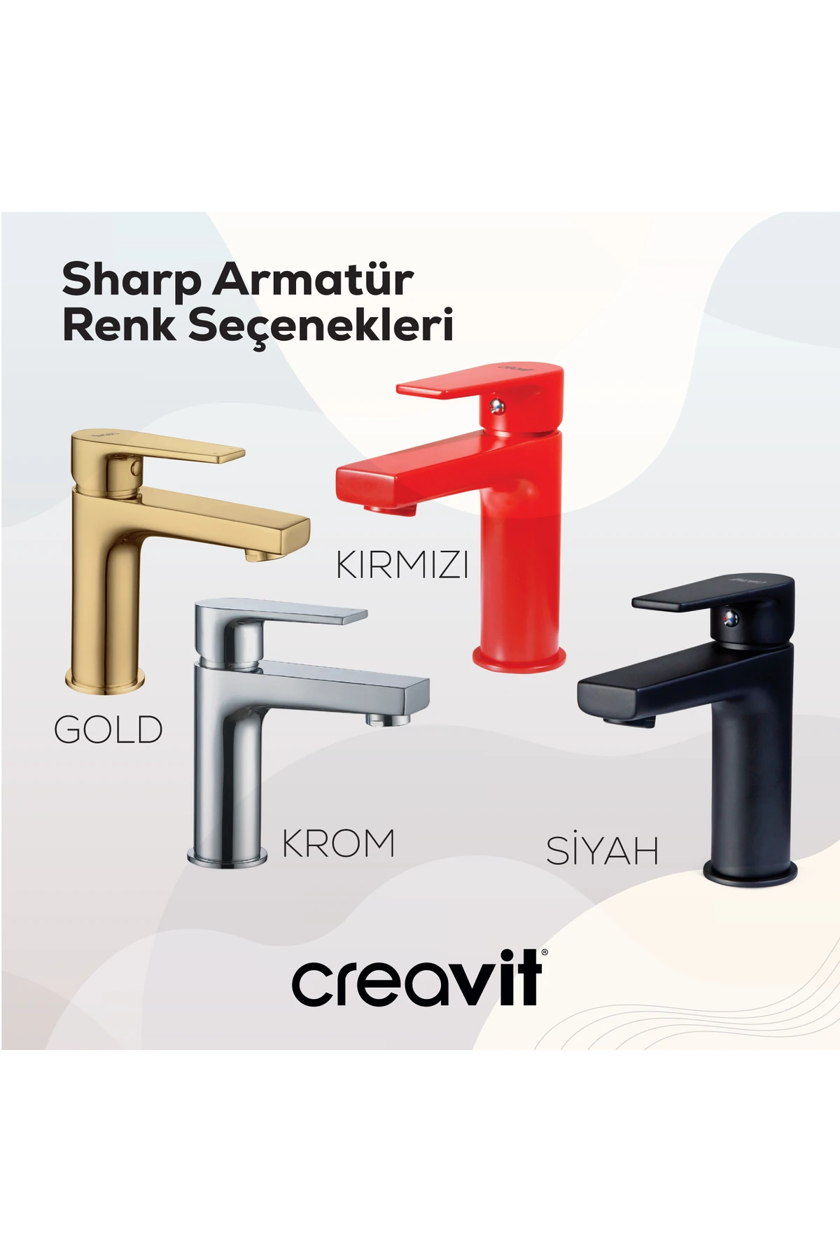 Sharp Lavabo Armatürü Altın