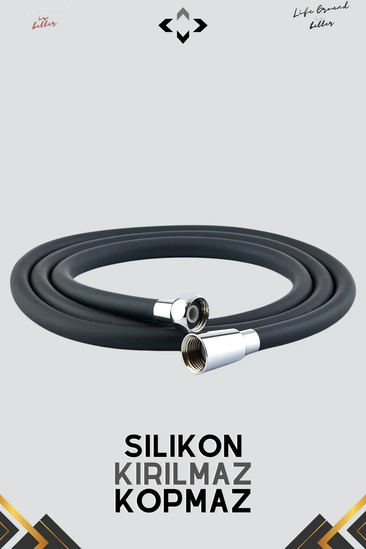 5 Fonksiyonlu Masajlı Duş Başlığı + Silikon Duş Hortumu Extra Güçlü Basınçlı Duş Seti