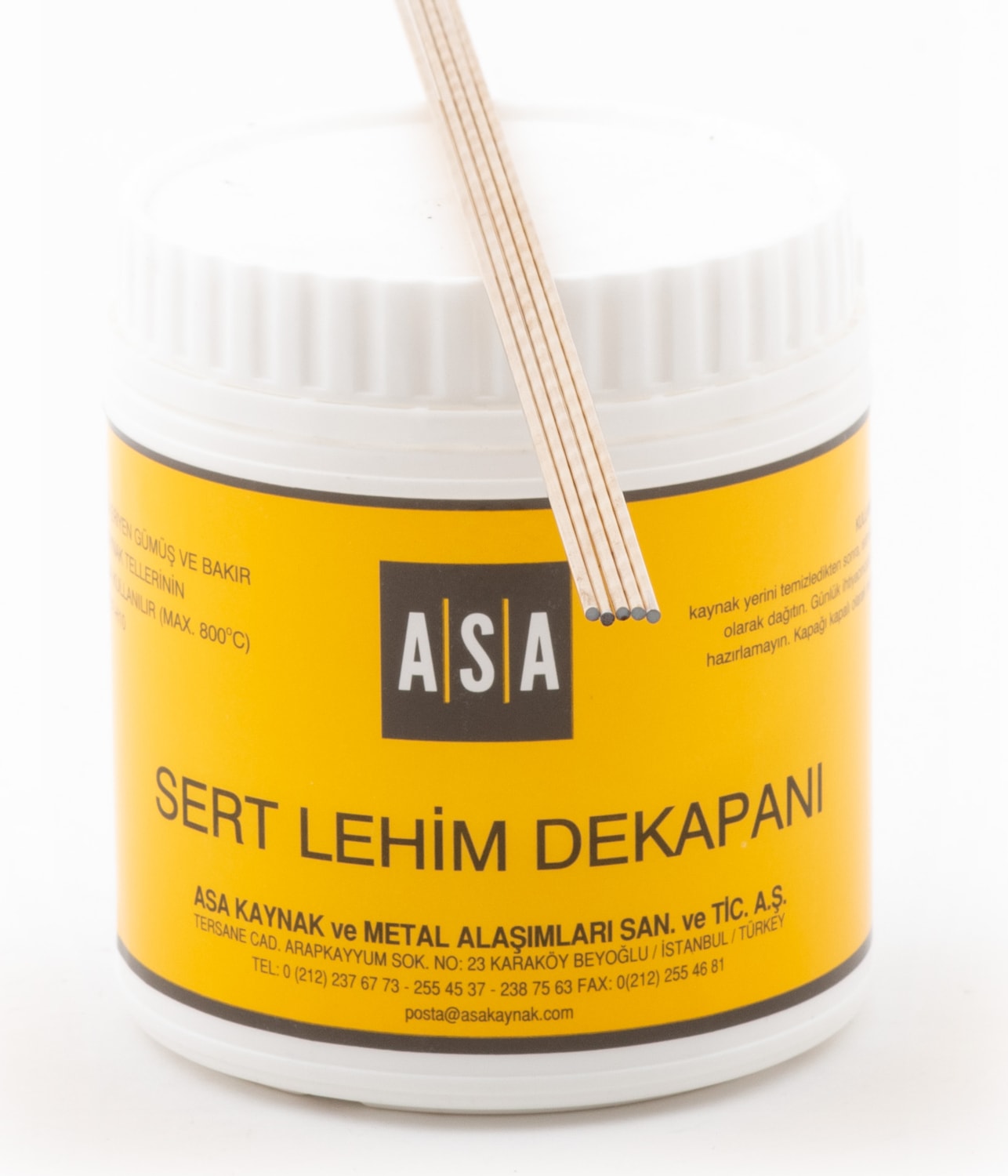 GÜMÜŞ KAYNAK DEKAPANI ASA-FLO (500 GR) +GÜMÜŞ KAYNAK TELİ %10 2 MM (5 ADET)