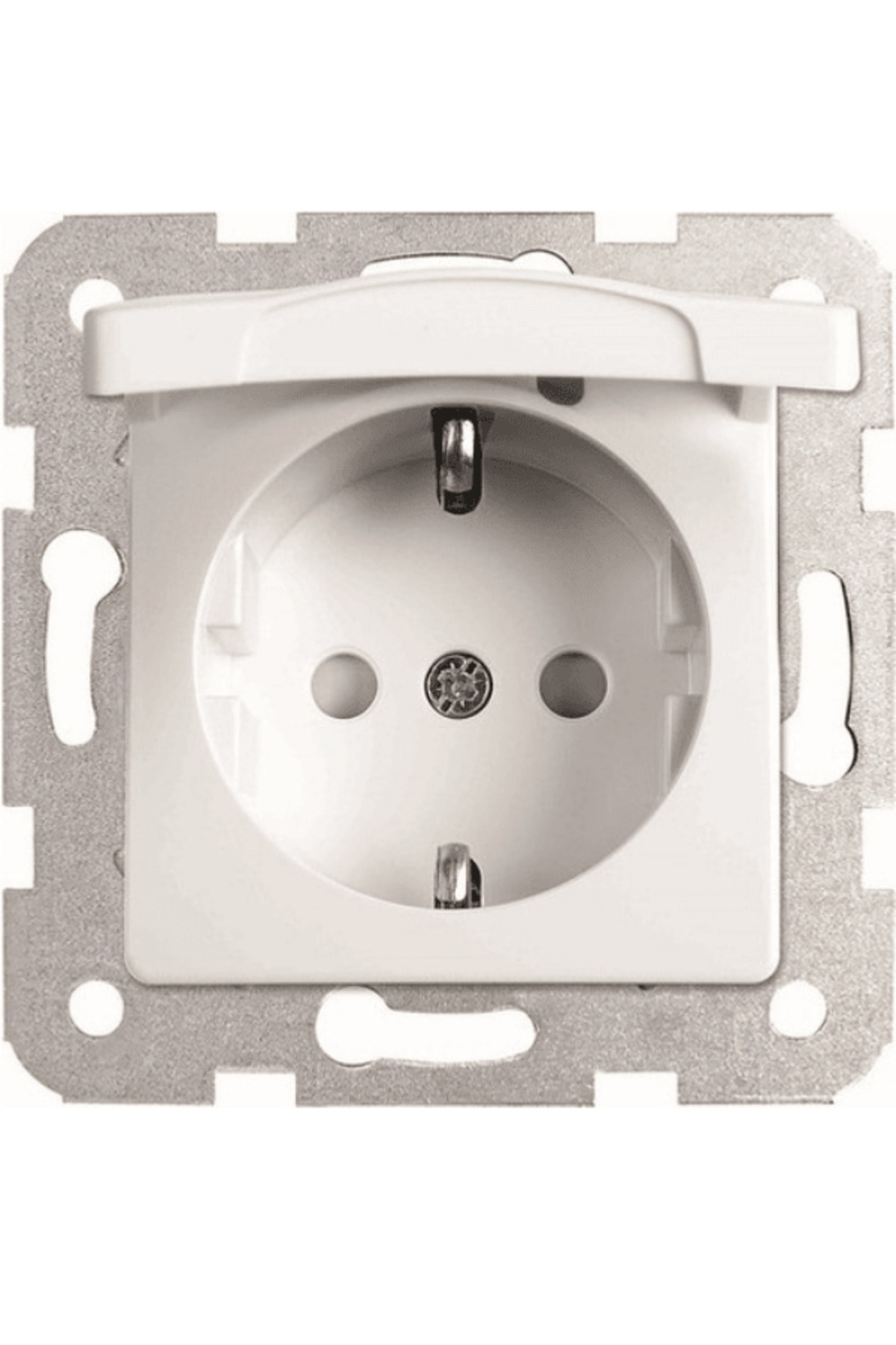 Viko Linnera Topraklı Çoçuk Korumalı Kapaklı Priz Beyaz 90440012 (Çerçeve Dahil) (8 Adet)