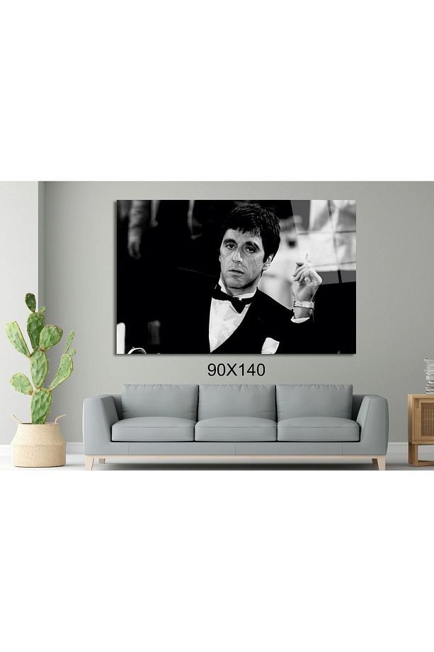 Takım Elbiseli Alpacino- Tony Montana Sinema Ve Ünlüler Cam Tablo #PCT0937