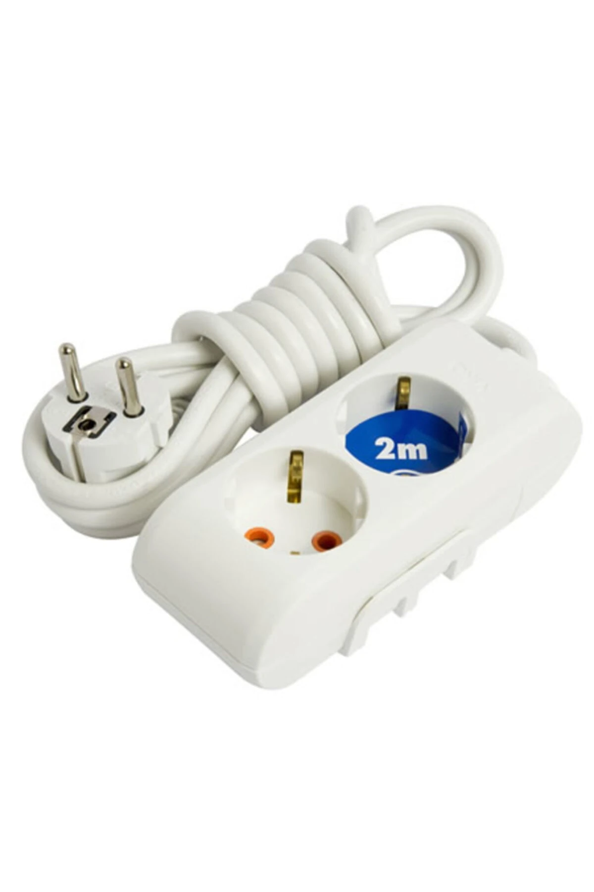 Multi-let Ikili Priz Topraklı Kablolu 2 Metre Beyaz