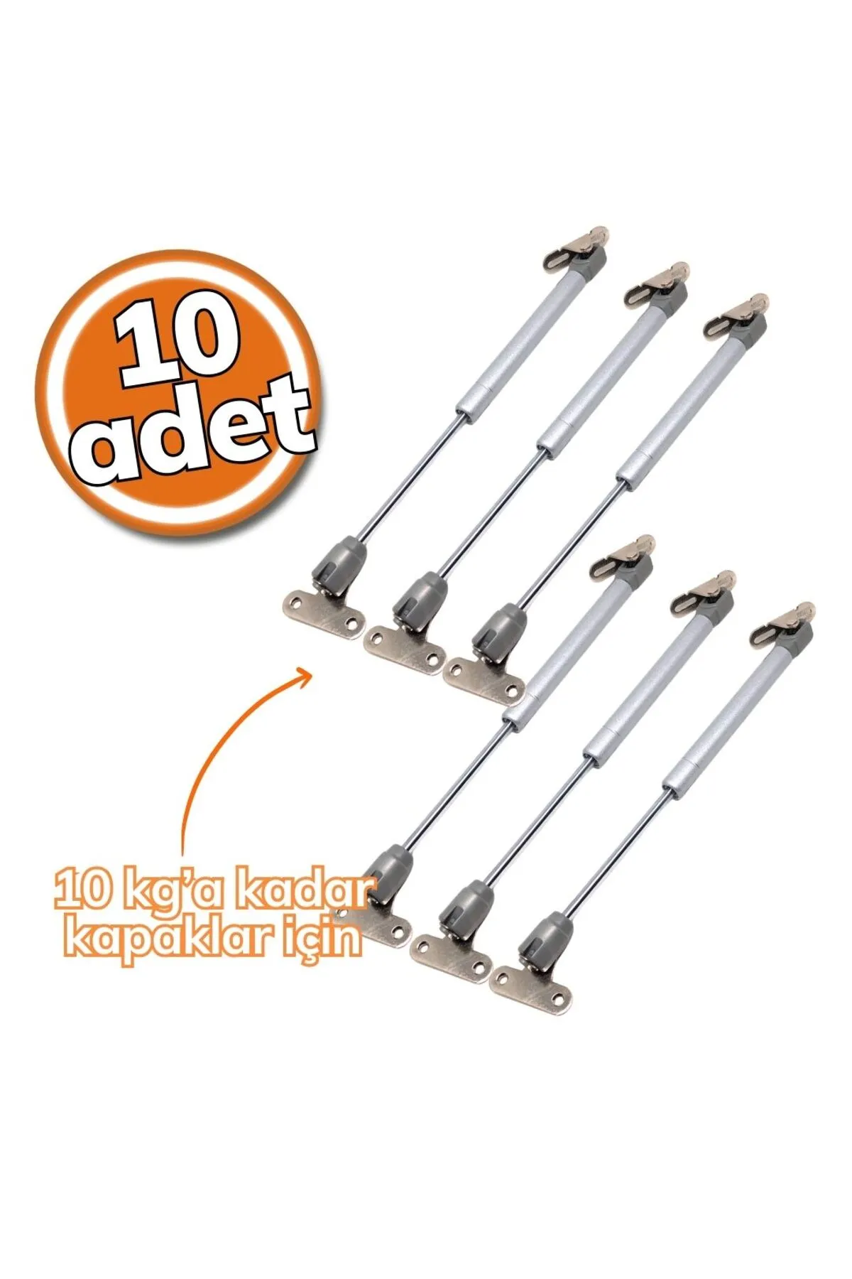Gazlı Piston 100 Newton Gri 10'lu Set