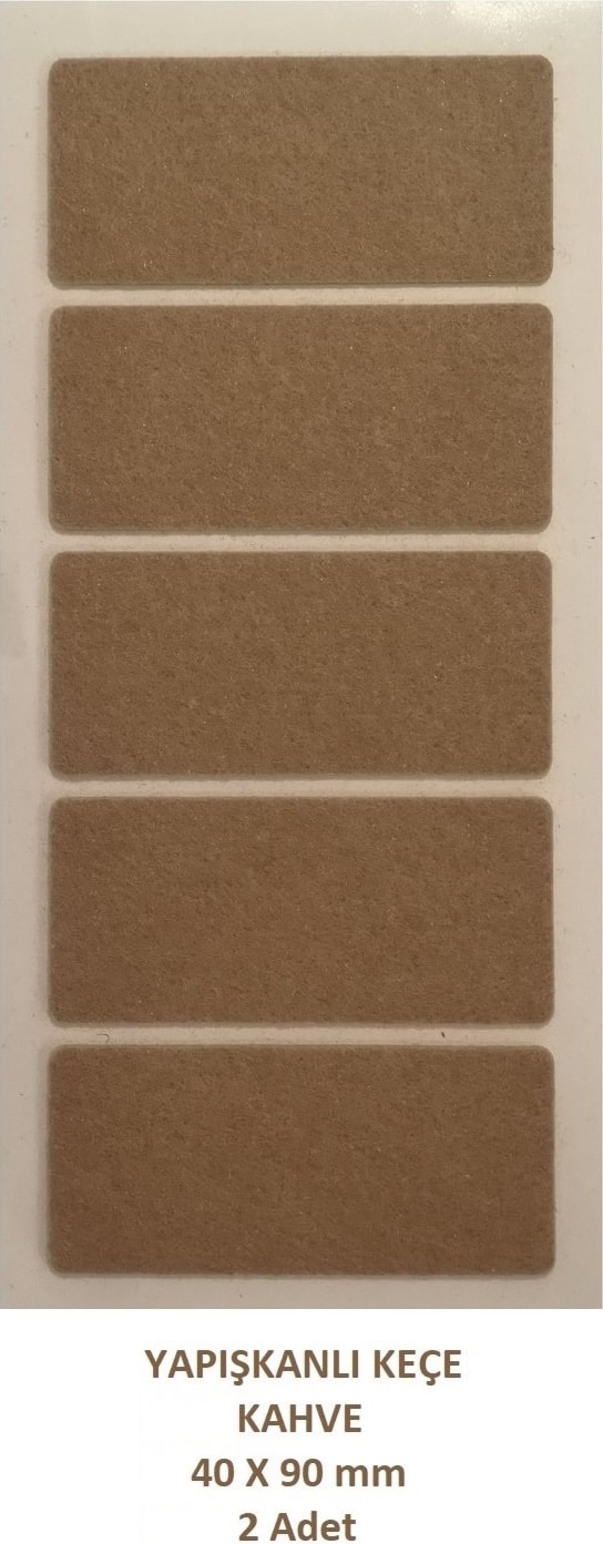 Zemin Koruyucu 40 x 90 mm Kahve Keçe, Ses ve Çizik Önleyici Kahve Mobilya Keçesi 2 Adet