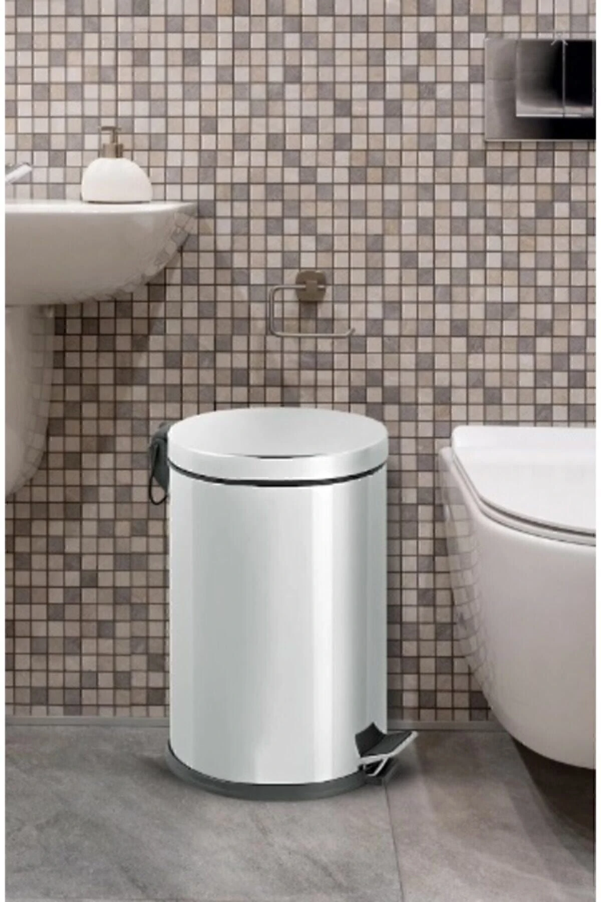 Tema 12 Lt Pedallı Çöp Kovası Krom 304 Kalite Paslanmaz