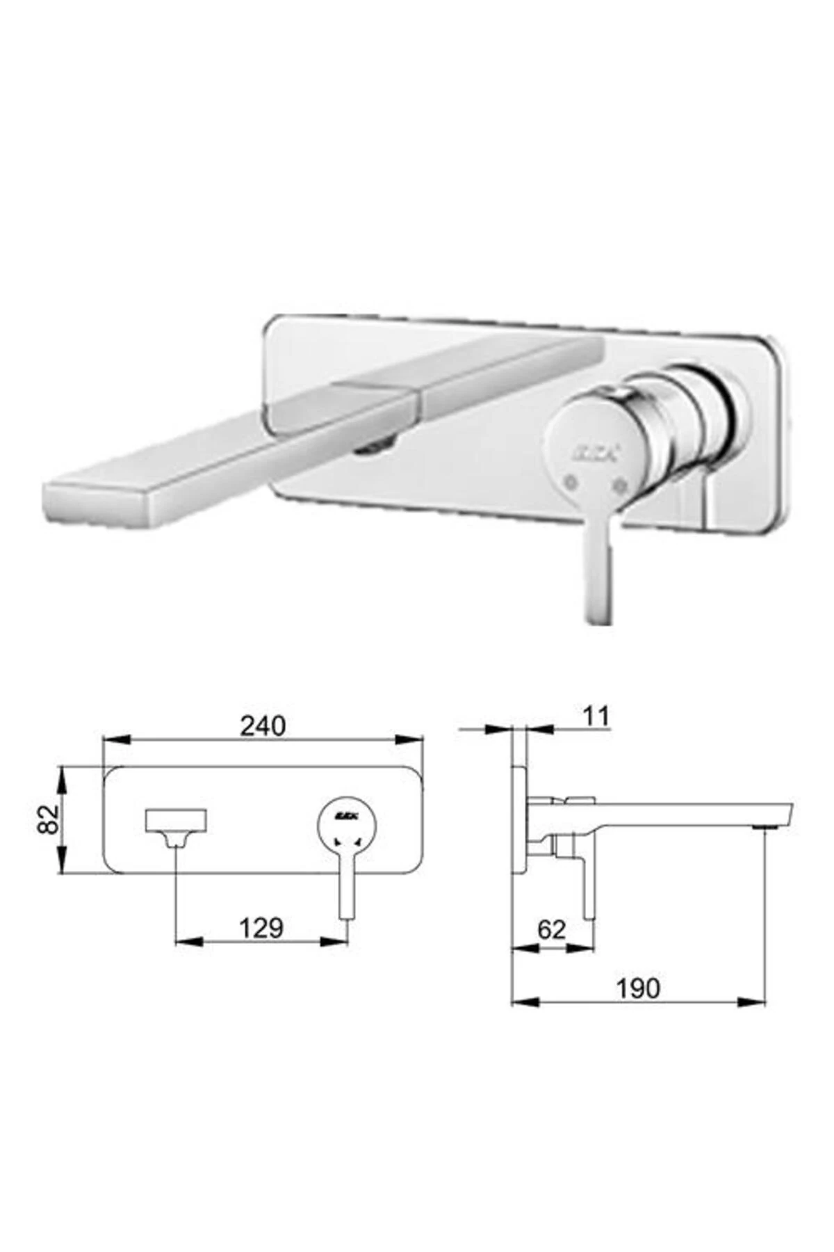 Mina Ankastre Lavabo Bataryası Set/Tek Rozet (102167604H-K+102166601)