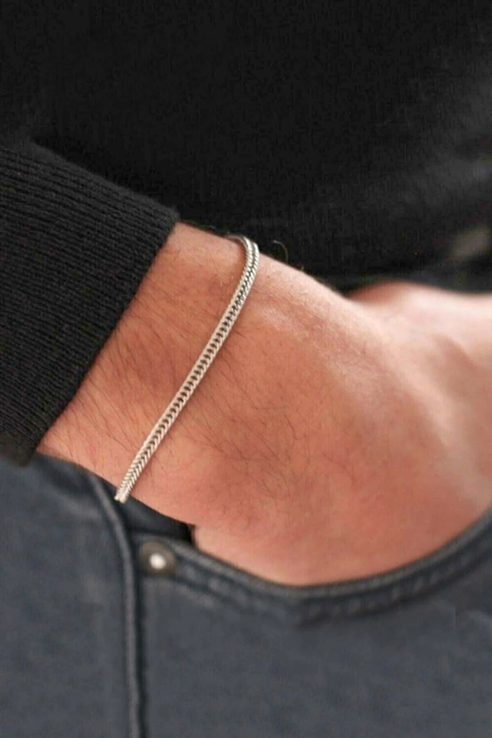 Gümüş Renk Tilki Kuyruğu Zincir Bileklik