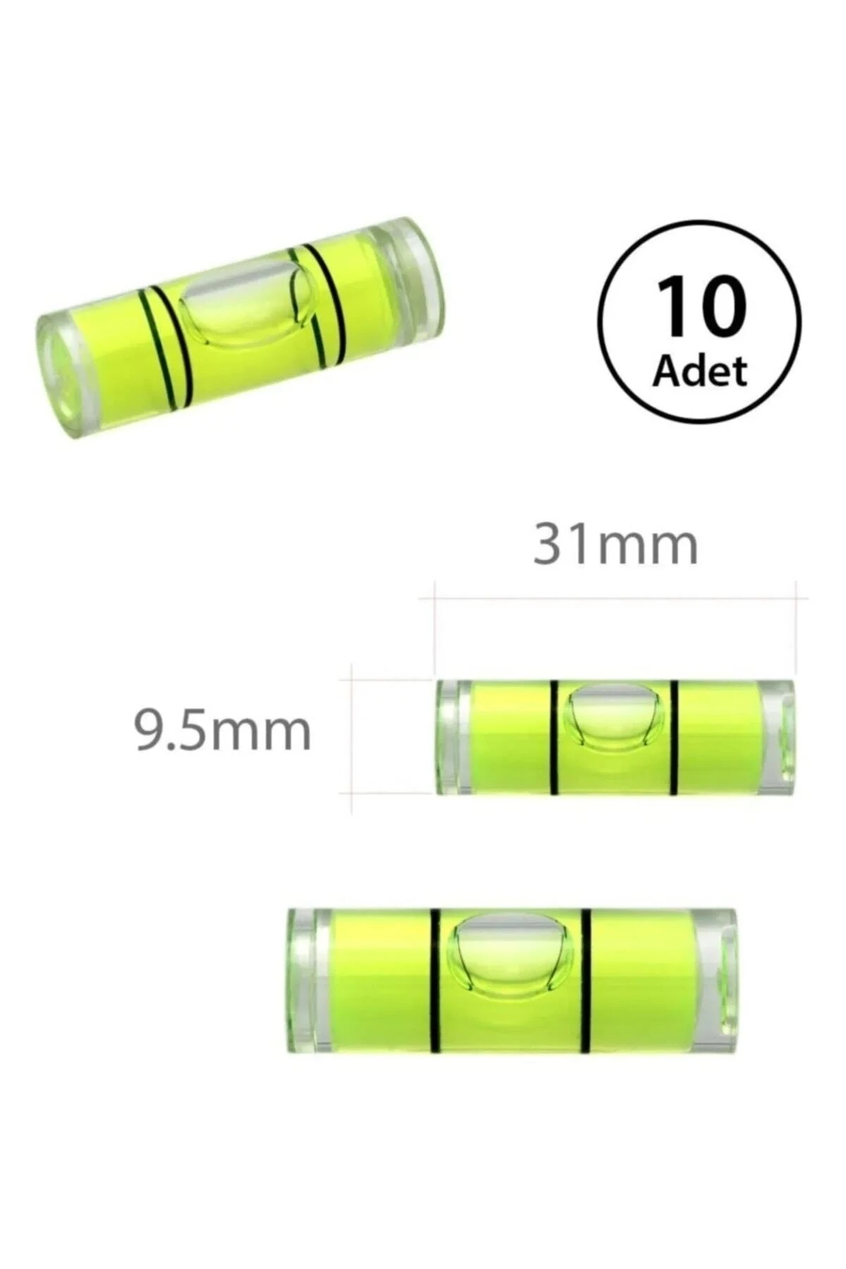 Su Terazisi Kapsülü Su Terazisi Tüpü Yatay Ölçüm (tv Askı Aparatı ) Proje 10 Adet Bubble Level