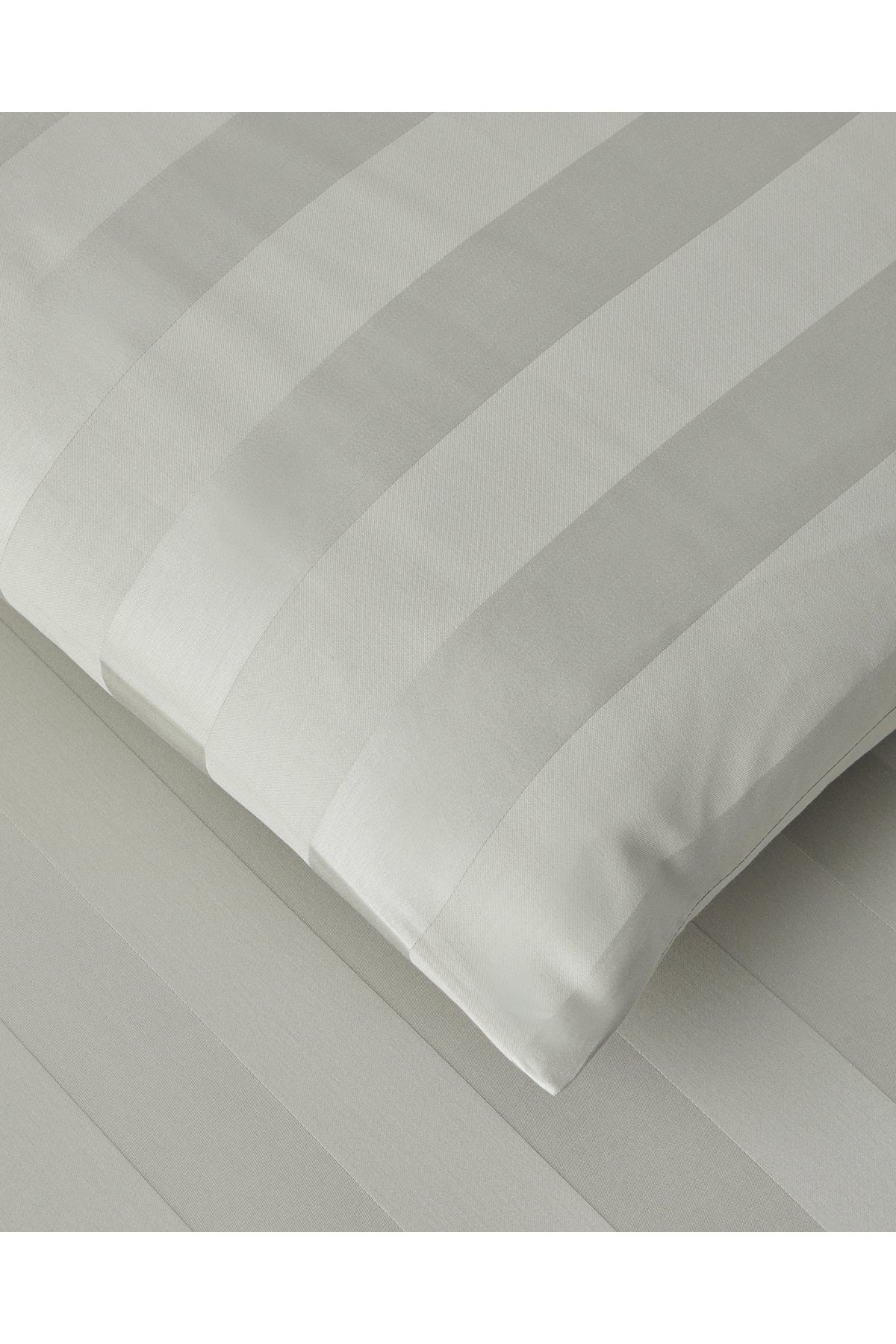 Deluxe Çizgili Pamuk Saten Çift Kişilik Nevresim Takımı 200x220 cm Açık Yeşil