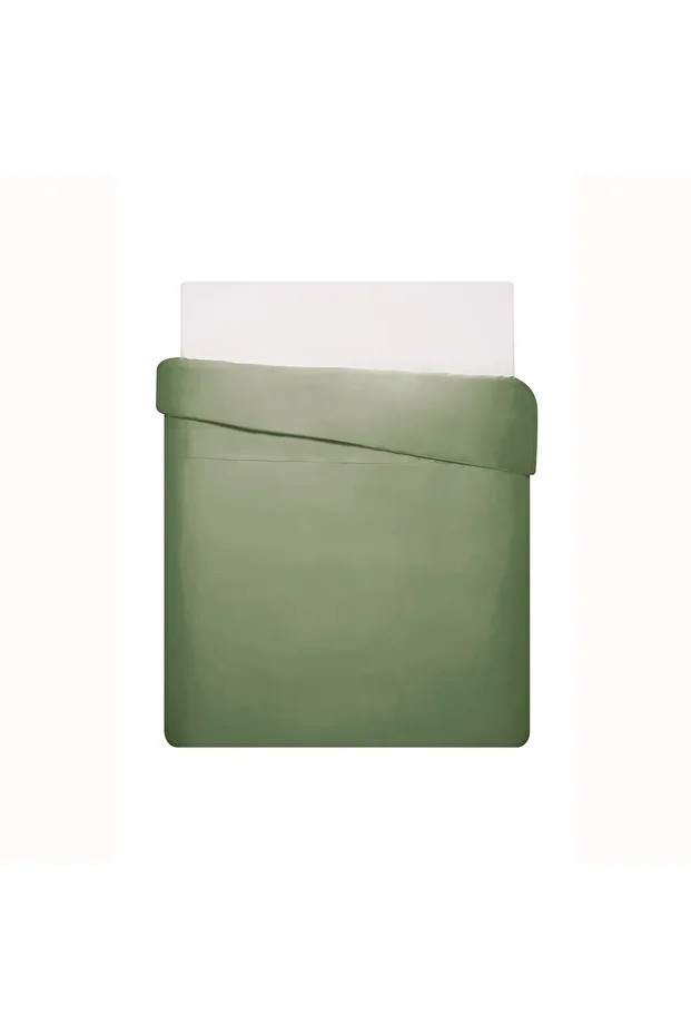 Mix&Match Pamuk Saten Çift Kişilik Nevresim Kılıfı Koyu Yeşil