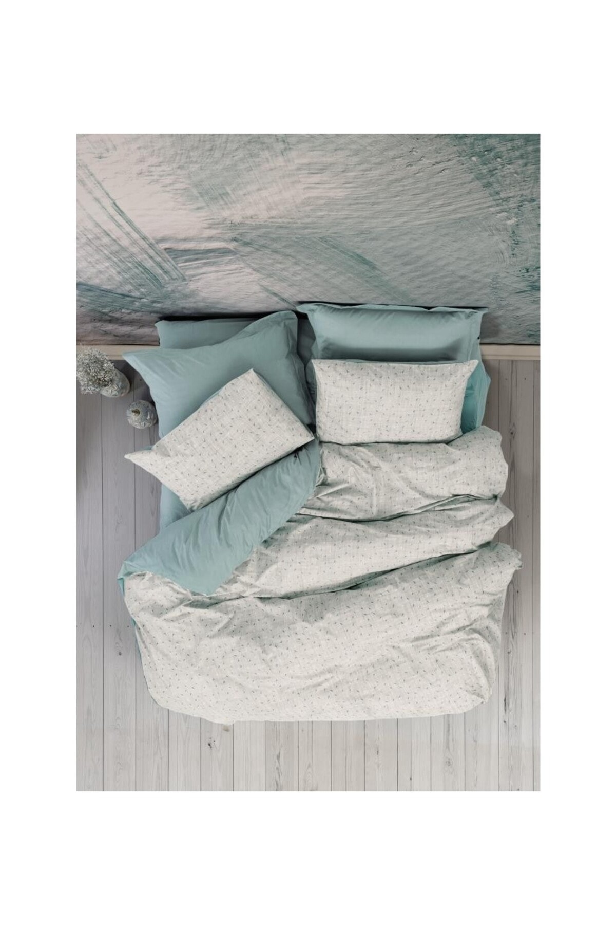 Cottonbox Petite Drops Mint Çift Kişilik Nevresim Takımı