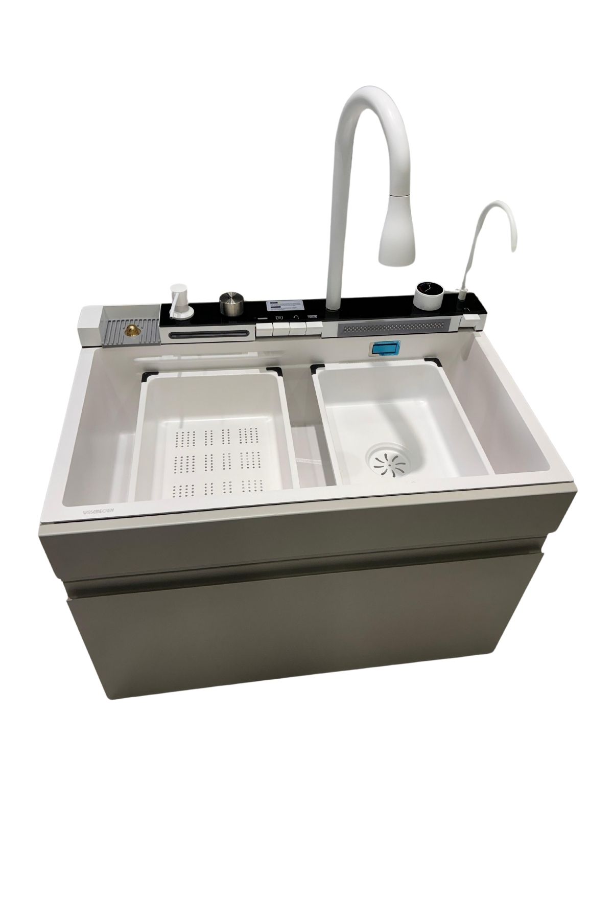 Mutfak Eviyesi Teknolojik Akıllı Eviye Sus304 Paslanmaz Çelik 3 Mm Kalınlık Beyaz Renk