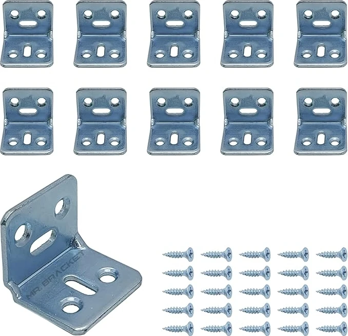 10 Ad. L Demir Gönye Köşebent 30X25X25MM - Mobilya Dolap Raf Masa Köşe Bağlantı Birleştirme Sabitleme Aparatı