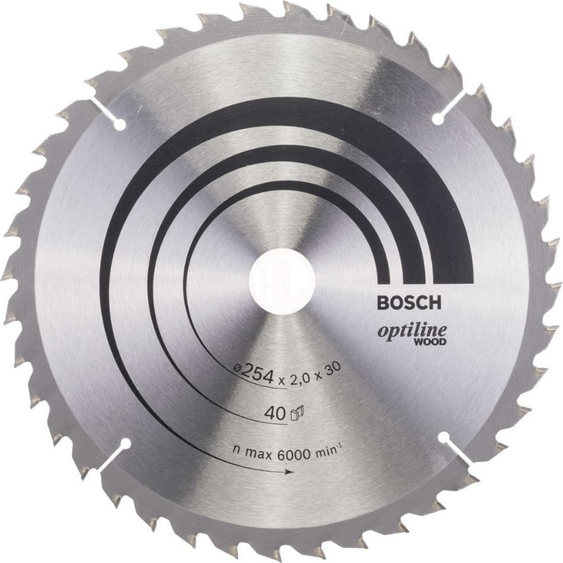 BOSCH - Optiline Serisi Ahşap İçin Daire Testere Bıçağı - 254 X 30 X 2,0 Mm, 40 Diş