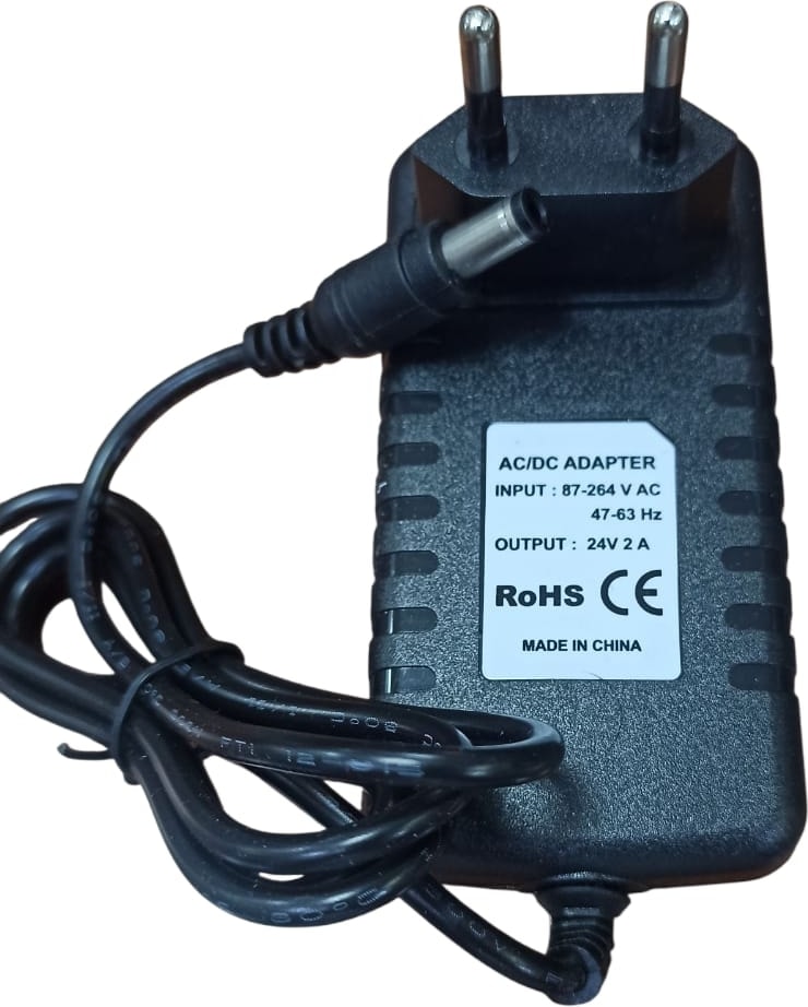 24V 2A Adaptör 5.5x2.5 mm Jak Fişli Plastik Kasa Adaptör