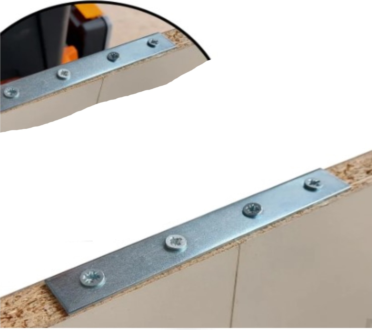 Mobilya, Dolap Yatak Duvara Sabitleme Bağlantı Aparatı Demiri Düz Gönye 1,5cm x 7 cm (20 Adet)