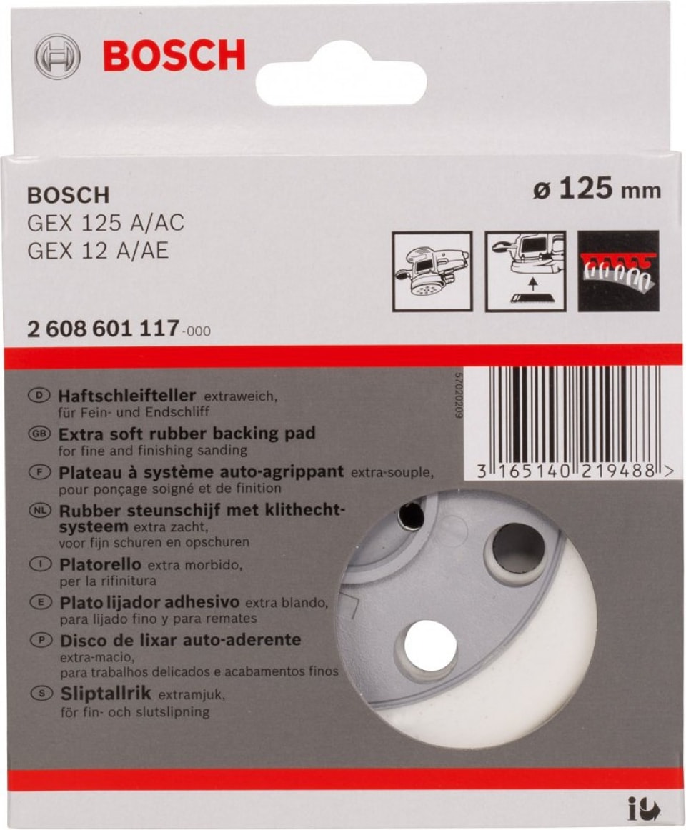 BOSCH Gex Zımpara Makinaları İçin 125 Mm Yumuşak Taban