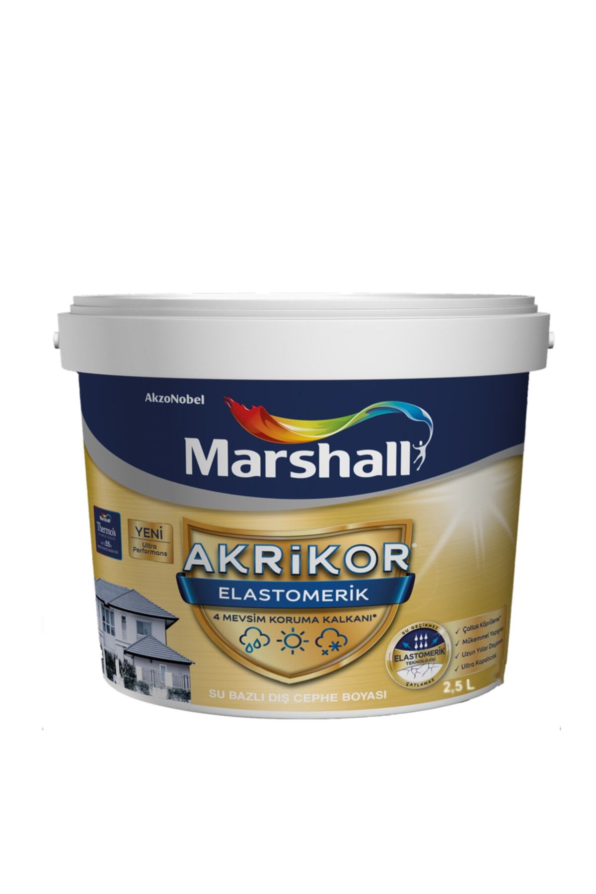 Akrikor Elastomerik Boya Kandil Alevi 2.5 Lt (3,5 Kg)