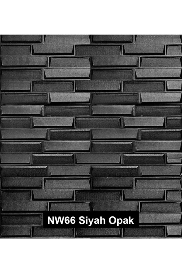 10 Adet Nw66 Siyah Opak Arkası Yapışkanlı Esnek Silinebilir Duvar Paneli Duvar Kağıdı