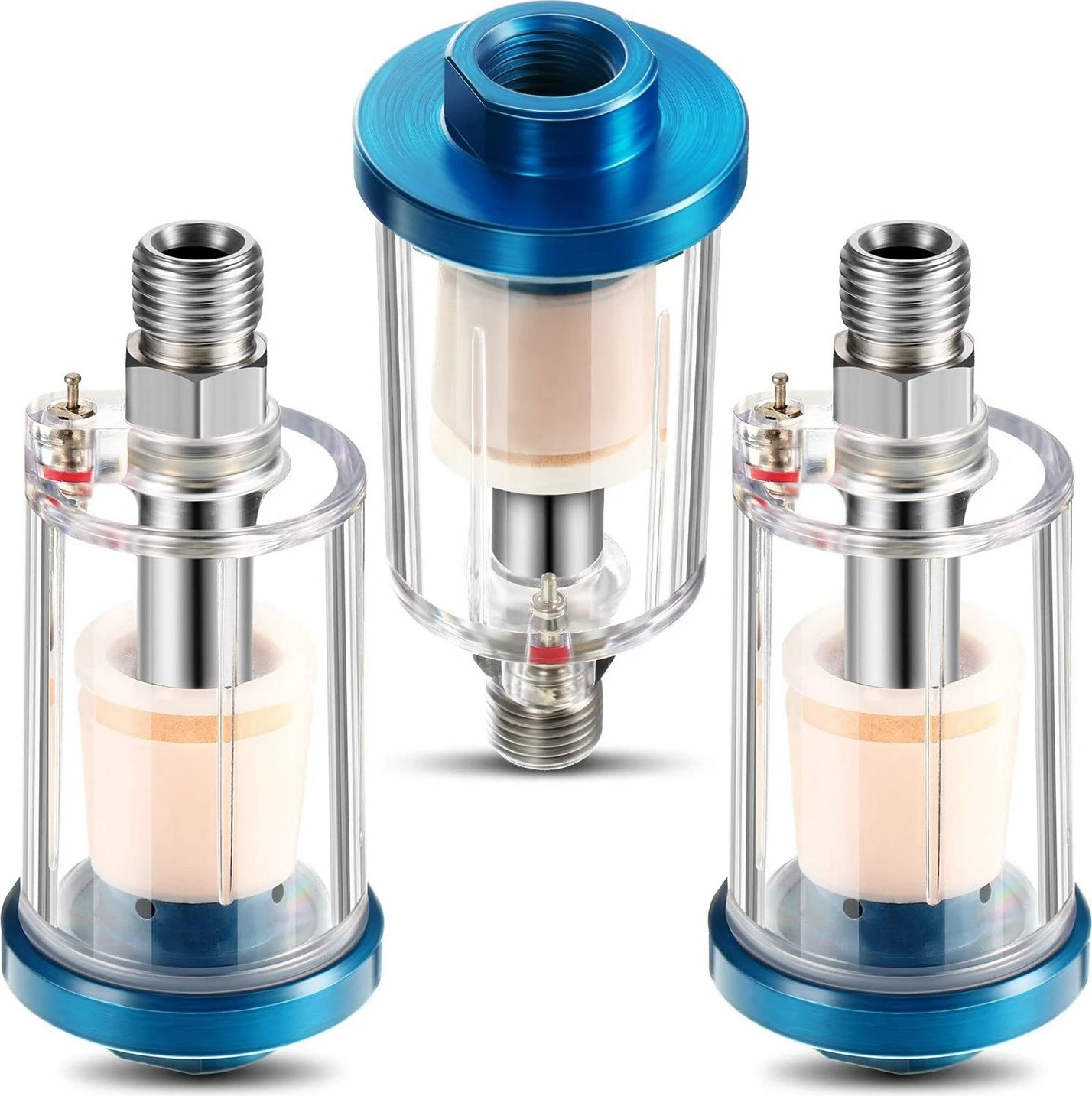 Parça Su Yağ Ayırıcı Filtre Airbrush Filtresi Hava Hattı Kompresörü Bağlantısı Nem Ayırıcı, 1/4 Inç Npt Giriş ve Çıkış (Yurt Dışından)