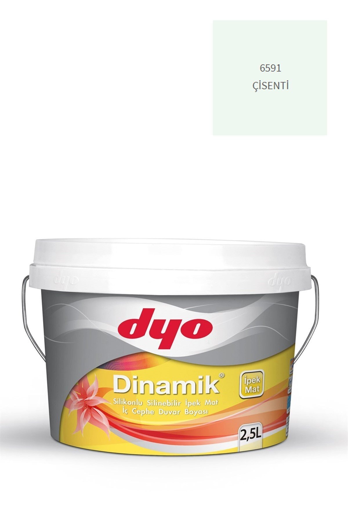 Dinamik Silikonlu Silinebilir Ipek Mat Iç Cephe Duvar Boyası 6591 Çisenti 2,5 lt