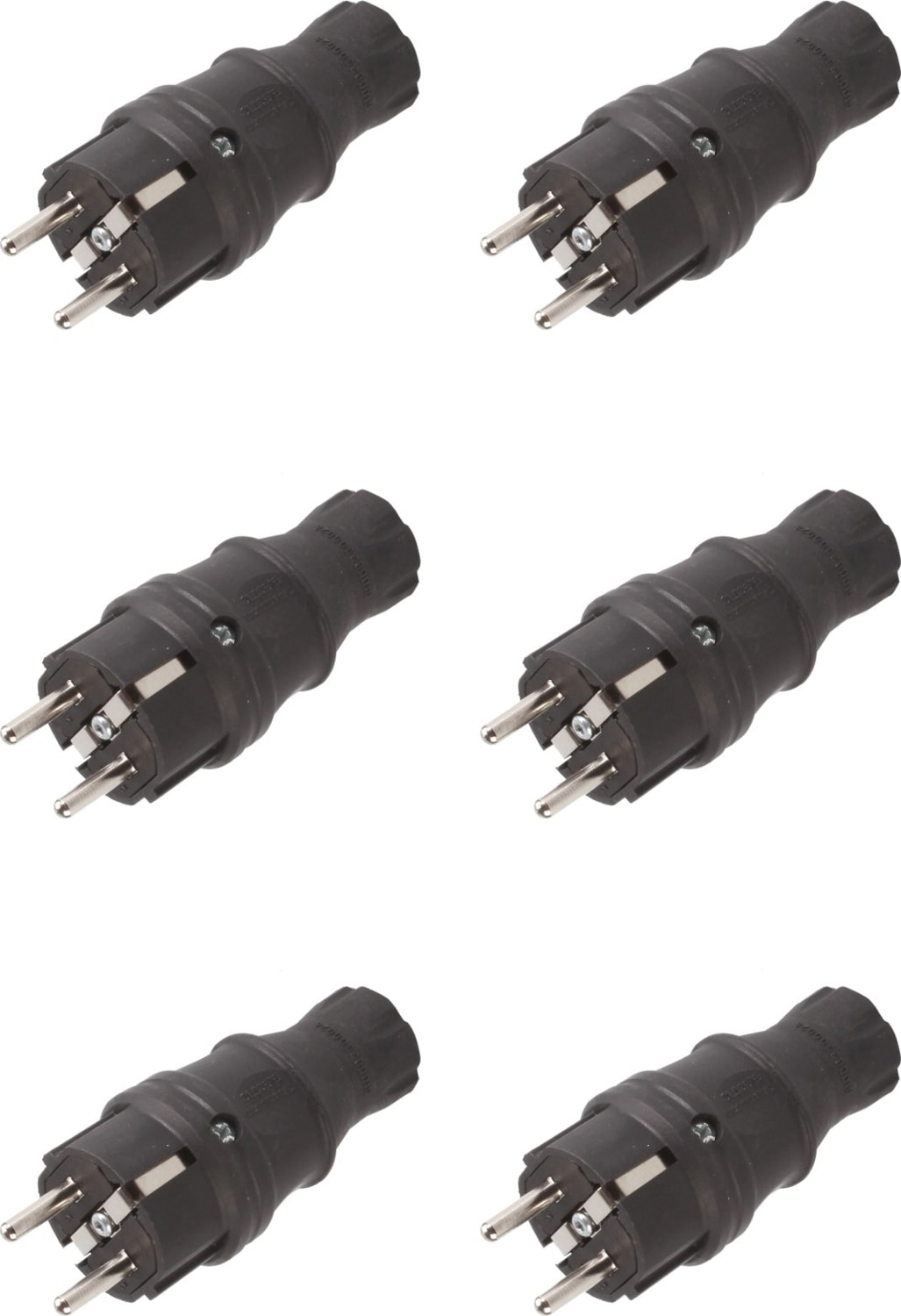 1X16 Monofaze Top.erkek Düz Fiş- 6'lı Paket