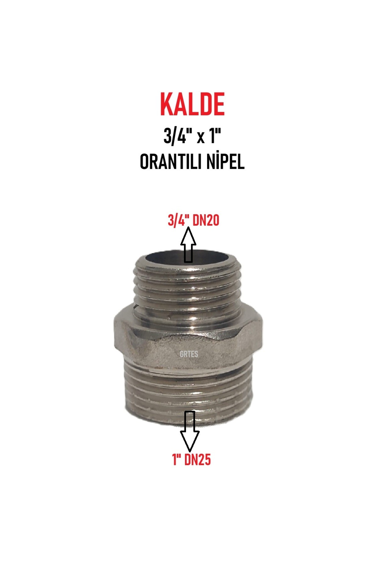 (10'lu Paket)  3/4" x 1" Sarı/Krom Orantılı Nipel - Proportional Nipple