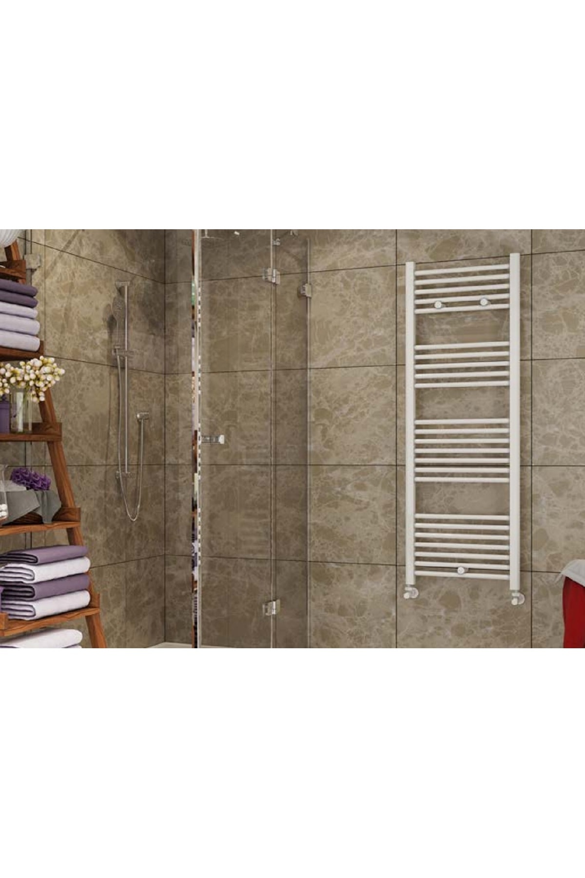 50/100 cm 14 Borulu Beyaz Renk Havlupan Banyo Peteği