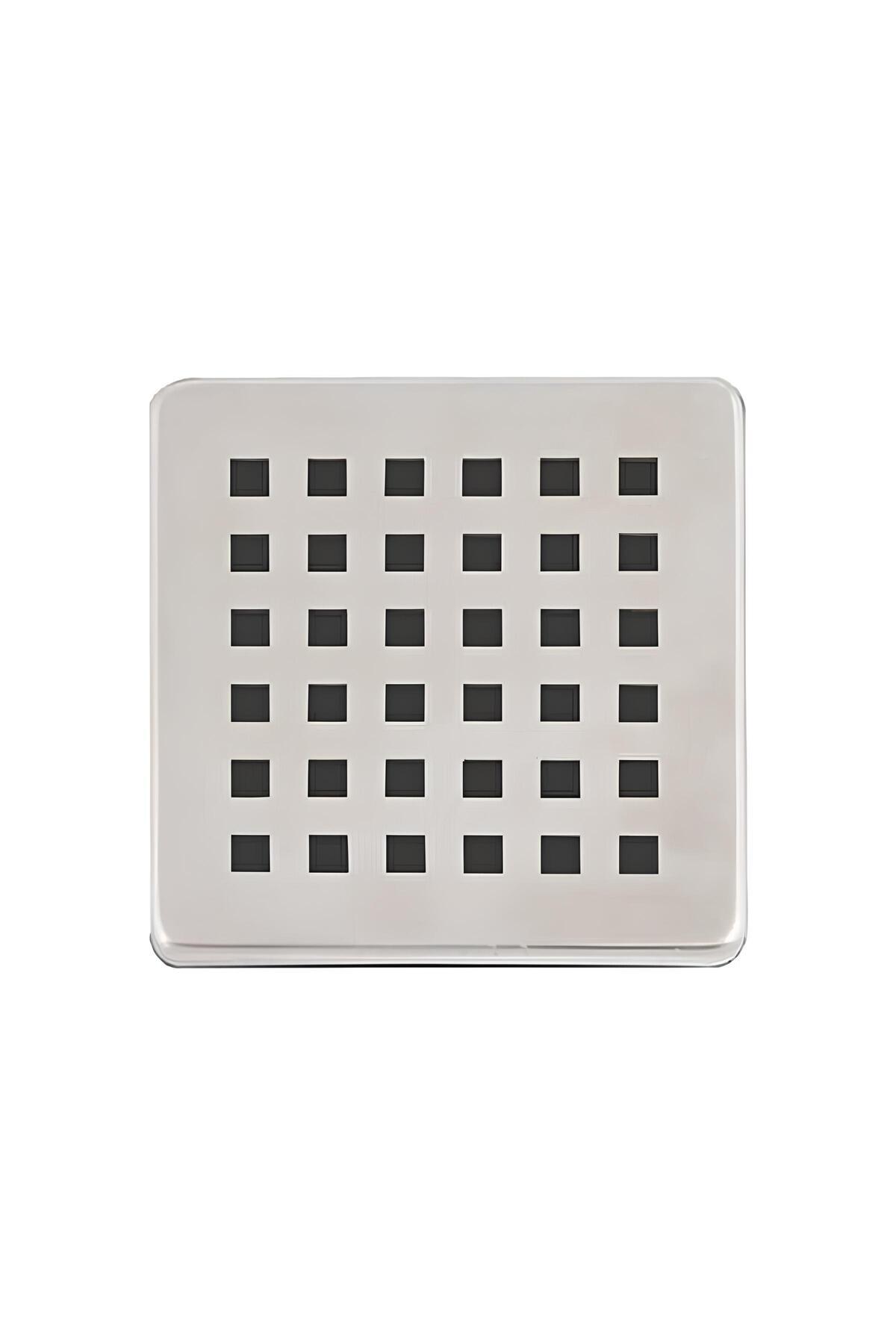 2 Adet Paslanmaz Çelik Kare Delikli Banyo Yer Süzgeç Izgarası Üst Kapak 10X10 Süzgeç  Uyumlu