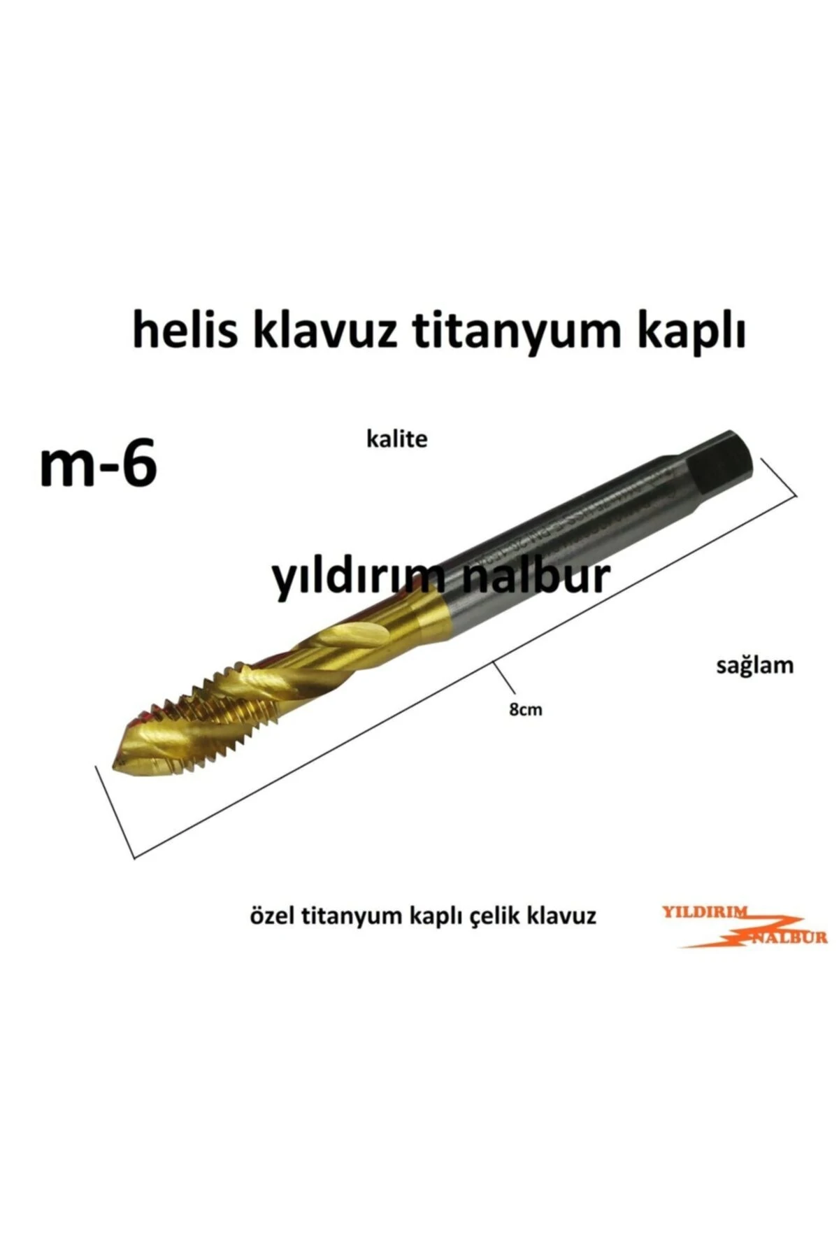 Helis Kılavuz M-6 Titanyum Kaplı Kalite Sağlam Diş Açma Klavuz