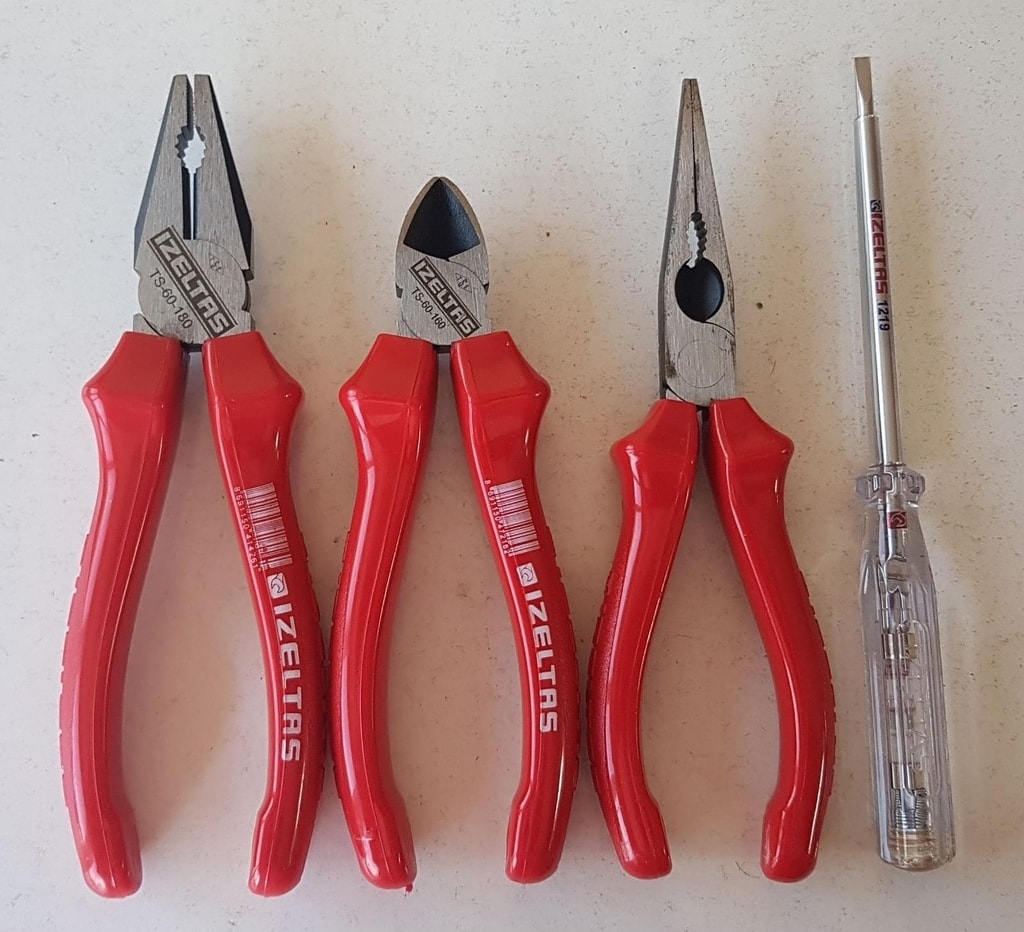 Izeltaş Set 180 mm Pense 160MM Yankeskı 160 mm Kargaburun 190MM Kotrol Kalemi