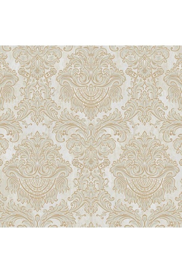 Seven Barok Damask Desenli Bej Duvar Kağıdı 16,50 M² 7807-1