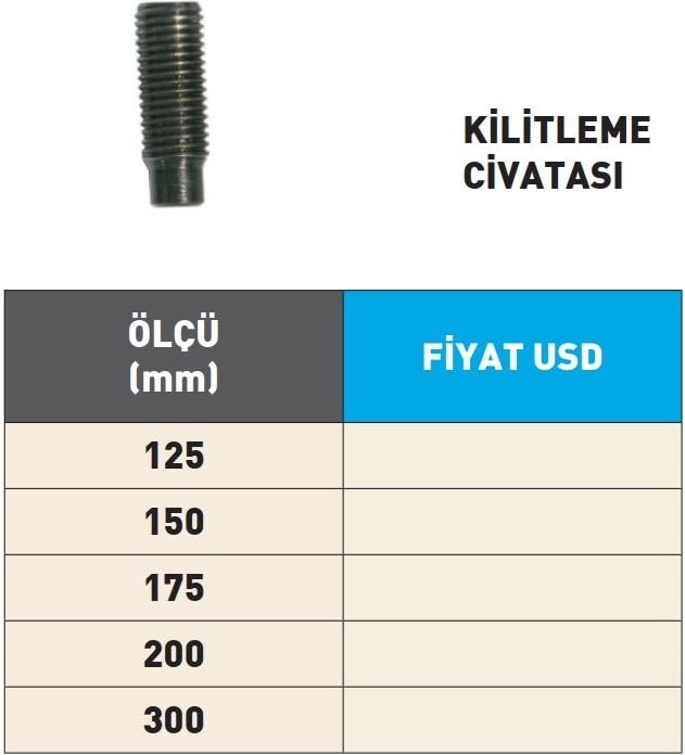 300MM Krasnic Süper Hassas Tezgah Mengene Kilitleme Civatası