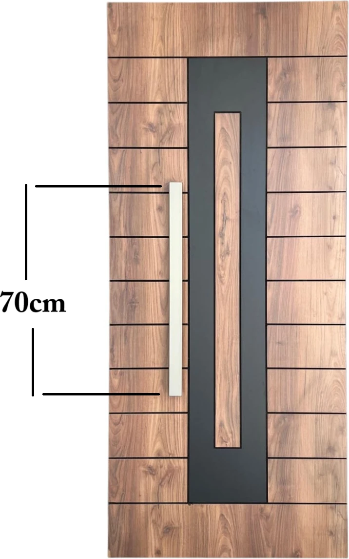 Çelik Kapı Çekme Kolu Tutma Kolu Dikdörtgen Model Renk Saten (Gümüş Gri) 70CM
