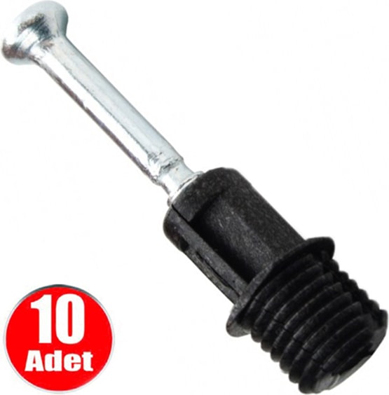 Minifix Mili Kendinden Dübelli Mobilya Dolap Bağlantı Vidası 10MM - 10 Adet