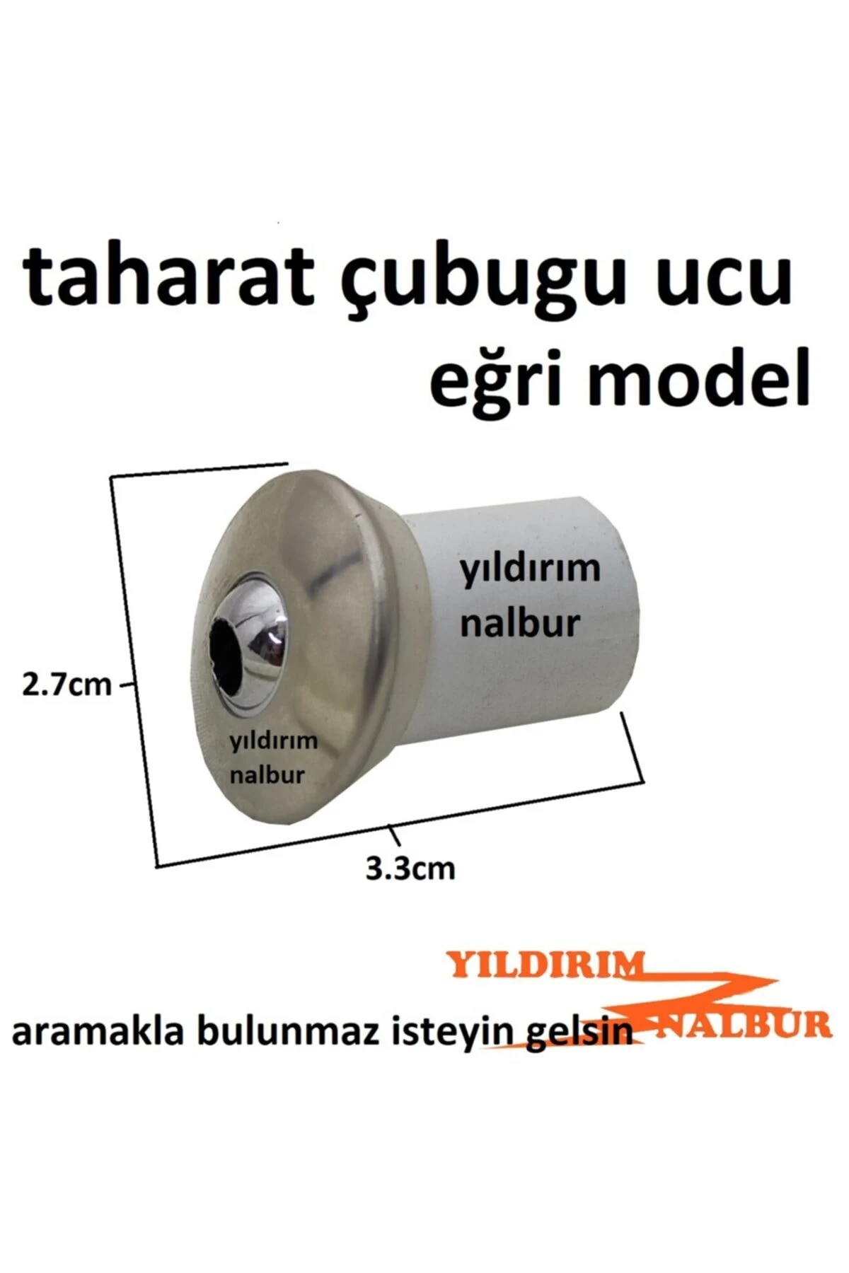 2 Adet Taharat Çubuğu Ucu Eğri Model Paslanmaz Eca Serel Tipi Taharet Borusu Ucu