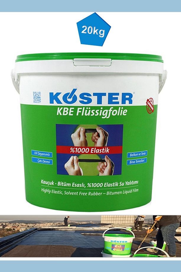 Kbe Flüssigfolie / 20 Kg - %1000 Elastik Kauçuk - Bitüm Esaslı, Uv Dayanımlı K.10