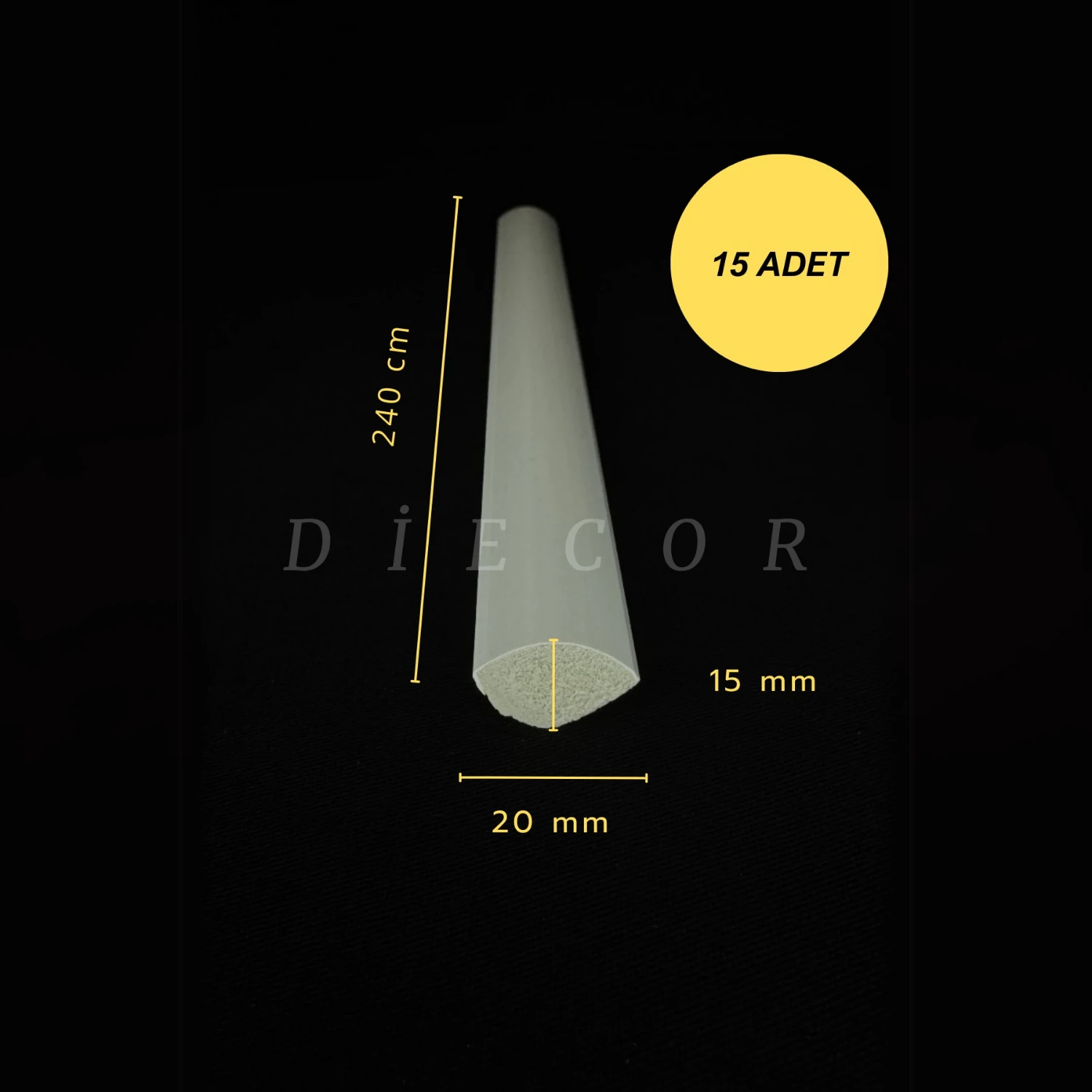 Dekoratif Boyanabilir Süpürgelik 15 Adet 2 cm Polistren Duvar Çıtası